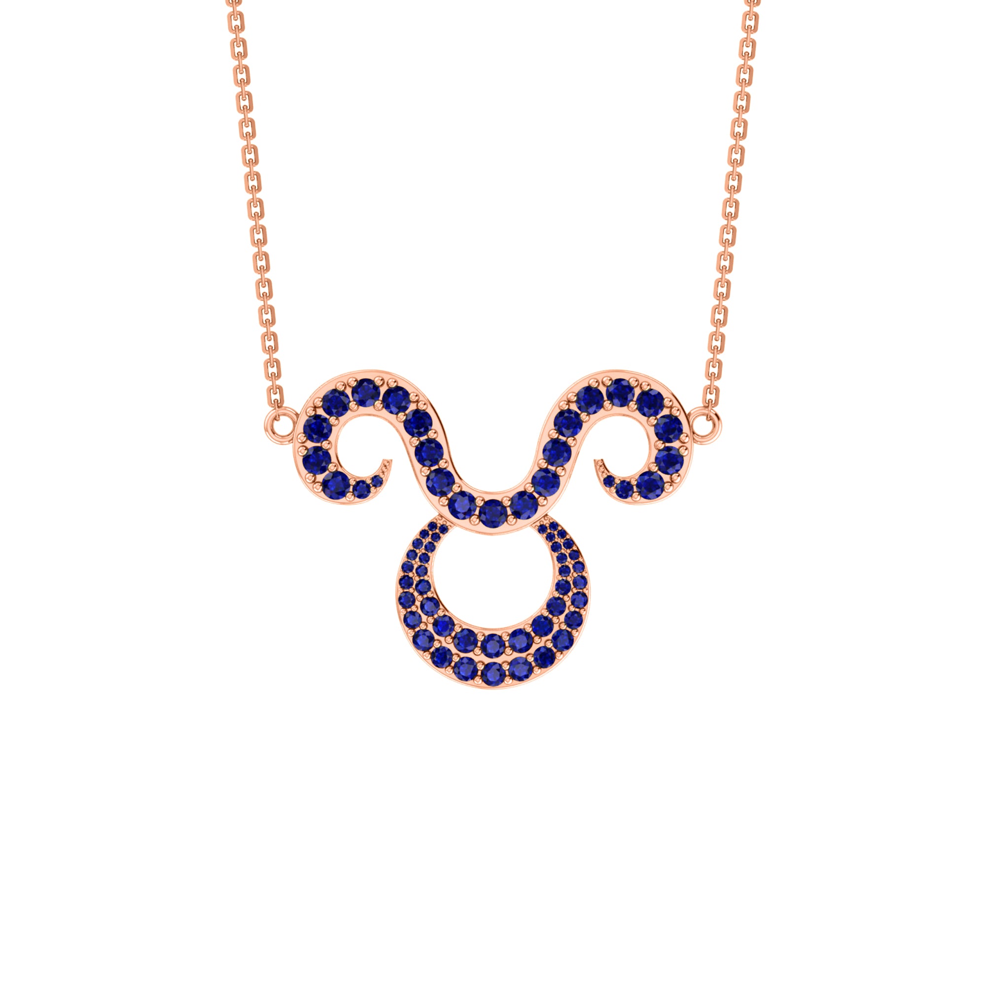 RKC 1.60Ct Moissanite Charming Aries Necklace Set 925 Silver 14k Yellow Gold Plated Weight 5.00gm Height 25.40mm