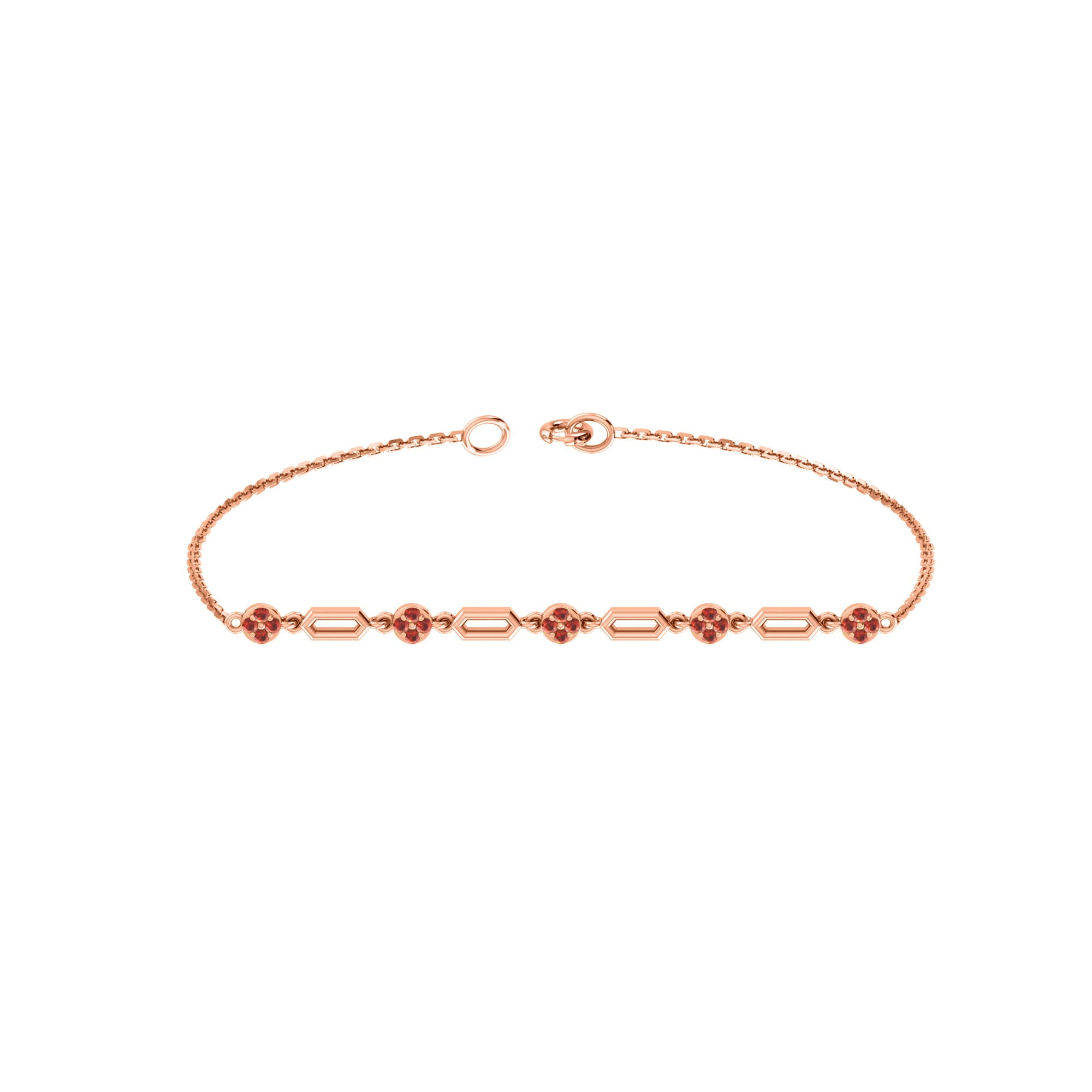 RKC 925 Sterling Silver 0.3 CT Gemstone for Women's Bracelet 14K Rose Gold Plated Weight 3.70 GM
