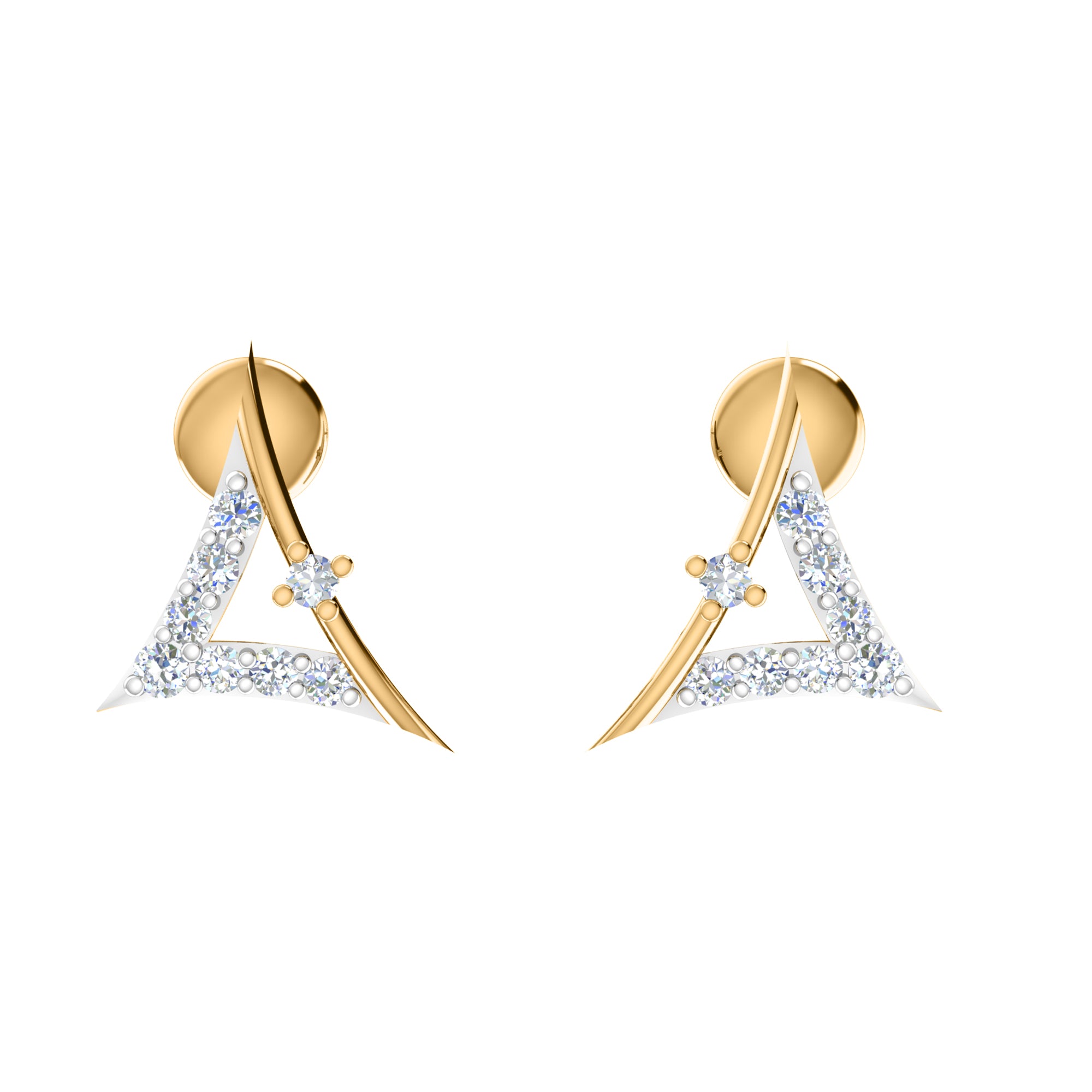 RKC 925 Срэбра Залаты Усяго 0,55 Карата Муасаніт Кулон Вага 3,40 г і Завушніцы 1,80 г Камплект з пакрыццём з ружовага золата 14K