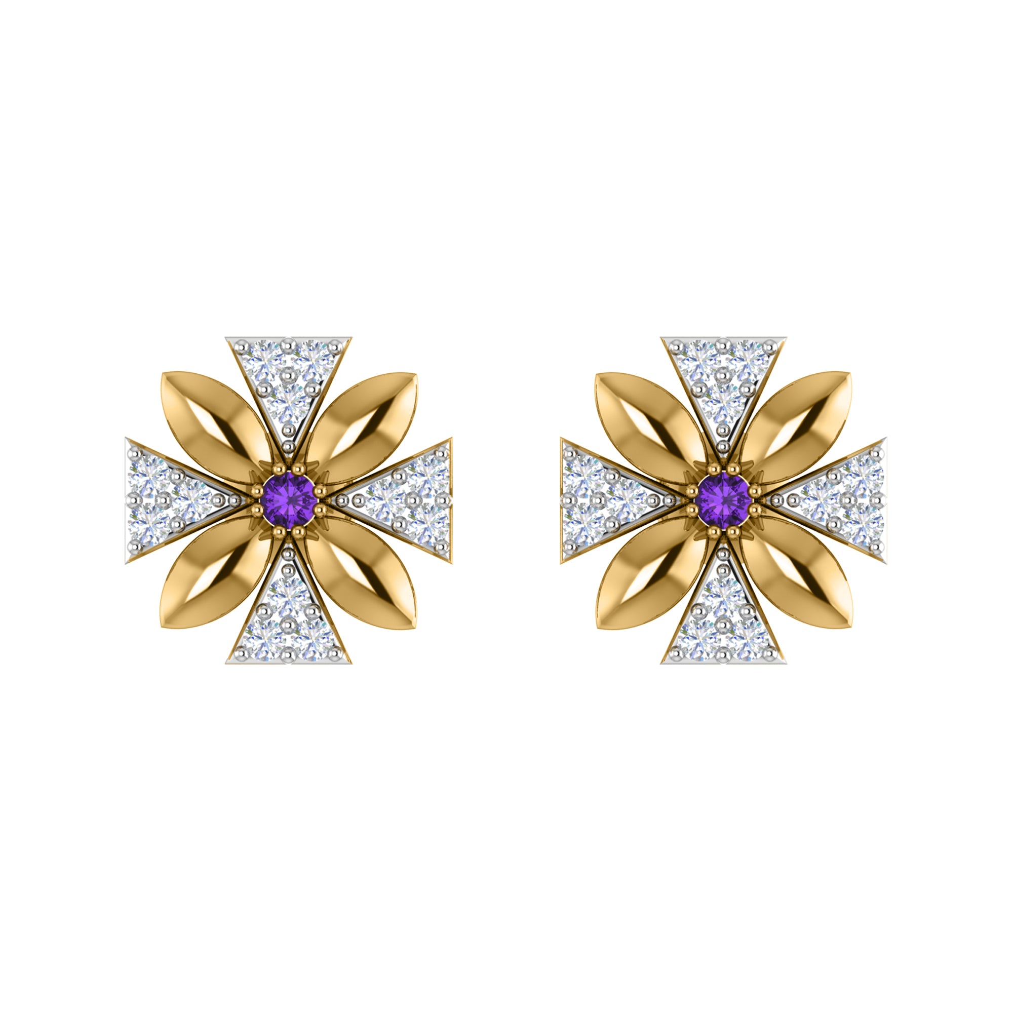 RKC 925 فضة استرليني حلق نسائي من الذهب الوردي عيار 14 قيراط يزيد وزنه عن 3.00 جرام ارتفاع 11.50 ملم