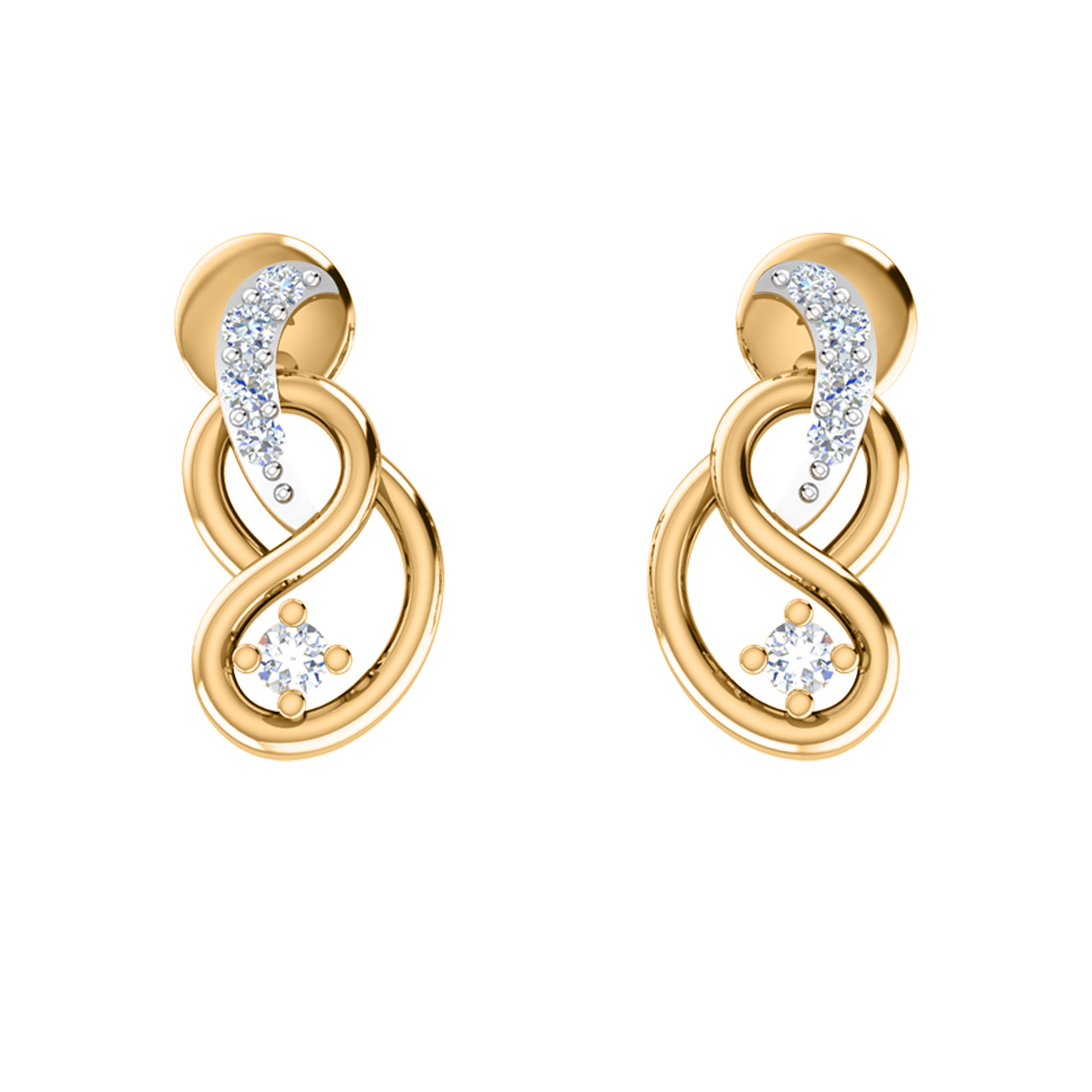 RKC 925 Perak Emas Total 0,31Ct Liontin Moissanite Berat 3,50 gram dan Anting Berat 1,80 gram Set Dengan Lapis Emas Mawar 14K