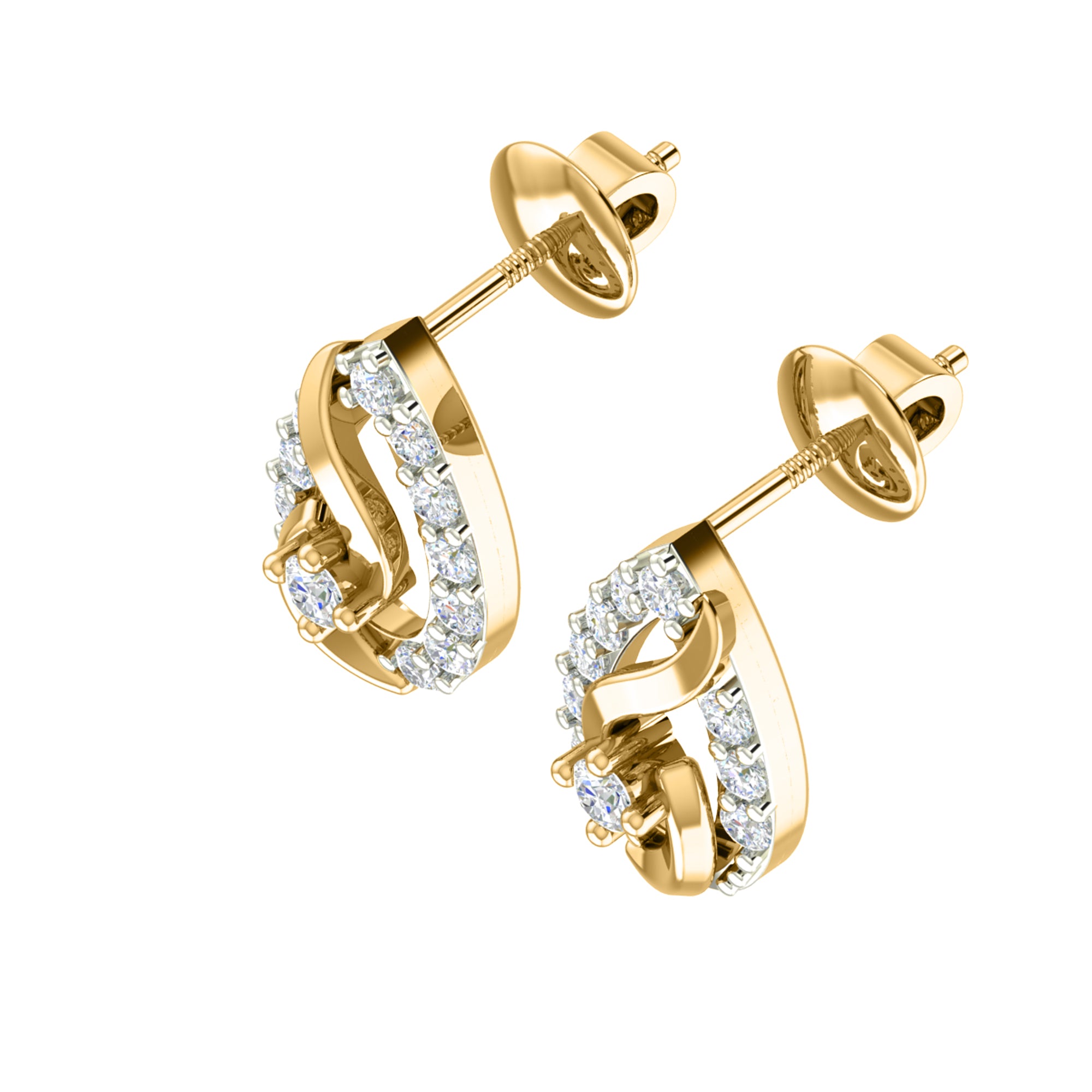 RKC 925 सिल्व्हर गोल्डन टोटल 0.65Ct मॉइसॅनाइट पेंडंट Wt 4.50gm आणि Wt कानातले 2.00gm सेट 14K रोझ गोल्ड प्लेटेड