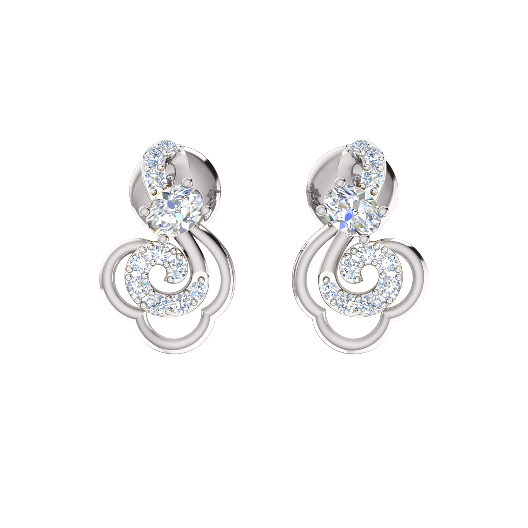 RKC 925 Silver Golden Total 0,41 Ct moissanite medál 4,00 g és 2,50 g súlyú fülbevaló készlet 14 karátos sárga arannyal