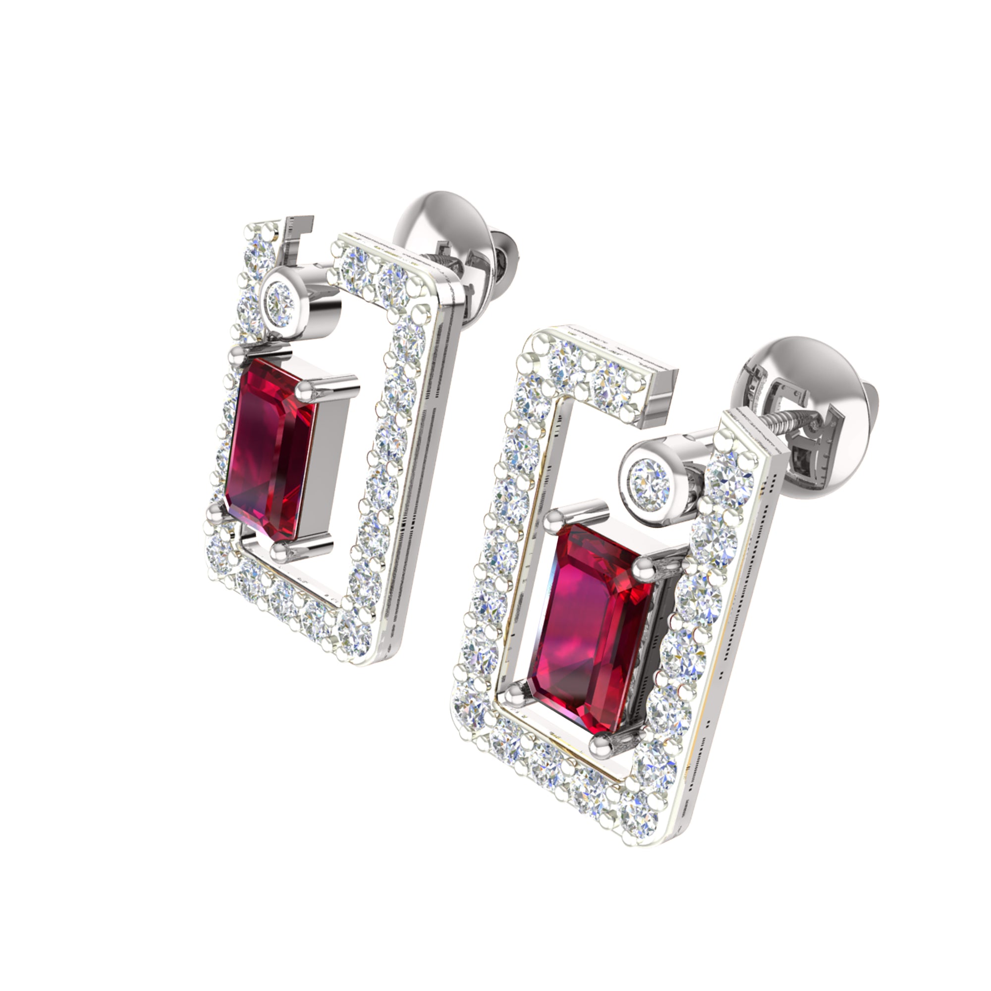 RKC 925 Срэбра Залаты Усяго 1,00 карата Рубінавы кулон Вага 3,70 г і завушніцы 2,10 г Камплект з пакрыццём з 14-каратнага жоўтага золата