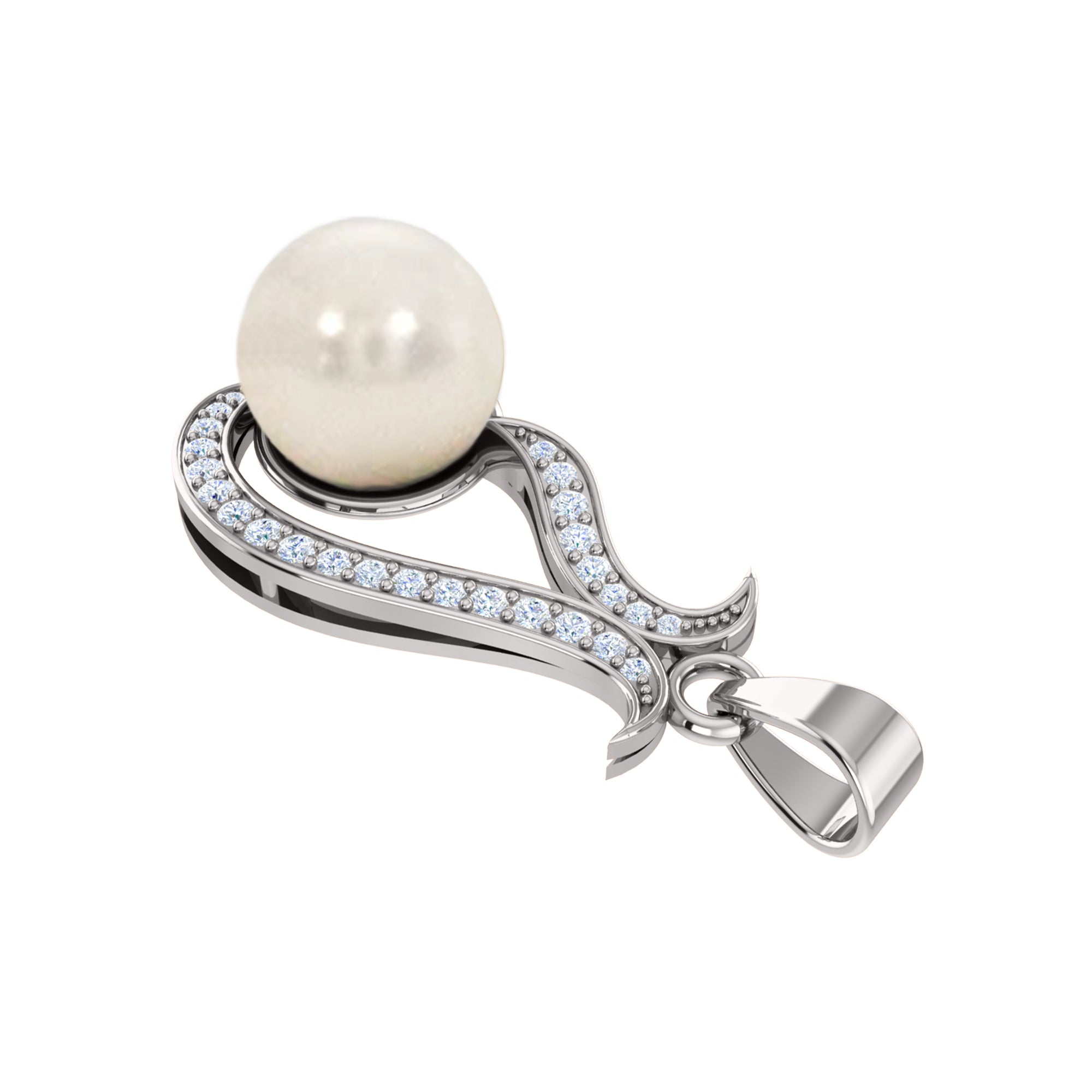 RKC 3.35Ct ময়সানাইট এবং পার্ল ড্রপ দুল 925 সিলভার জুয়েলারী 14K হলুদ সোনার প্রলেপ 4.40gm 29.00mm