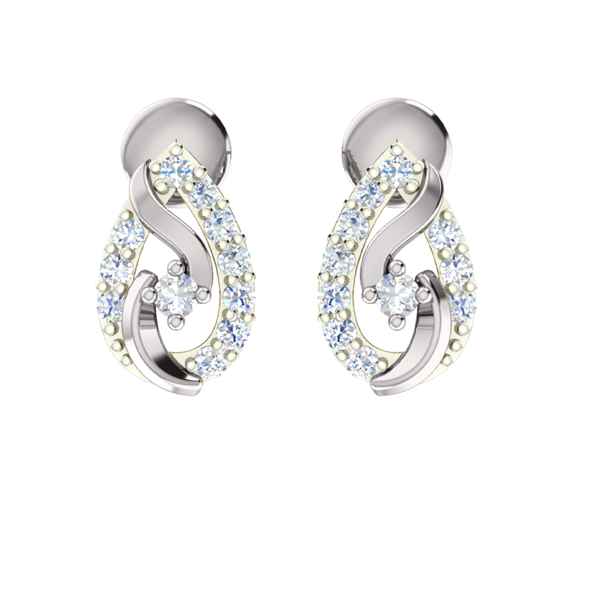 RKC 925 सिल्व्हर गोल्डन टोटल 0.65Ct मॉइसॅनाइट पेंडंट Wt 4.50gm आणि Wt कानातले 2.00gm सेट 14K रोझ गोल्ड प्लेटेड