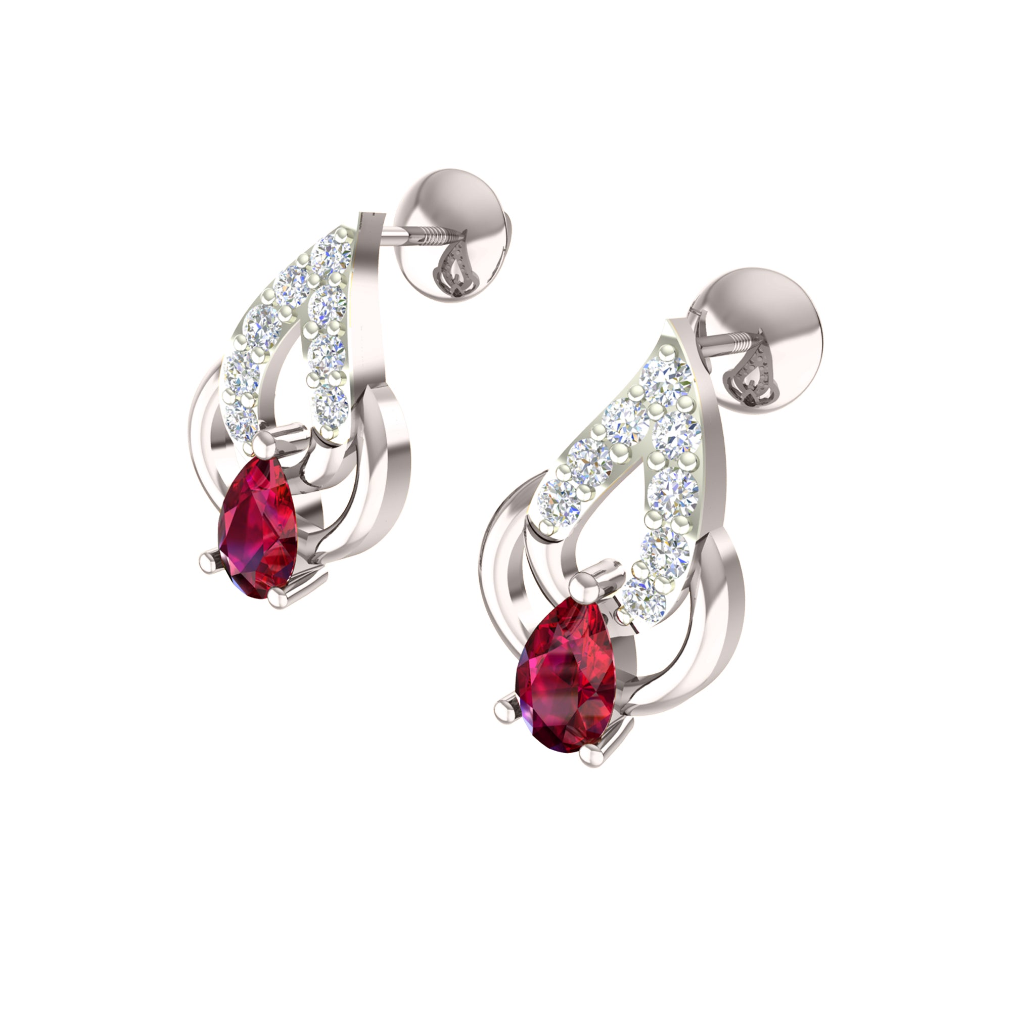 RKC 925 Perak Emas Total 0,36Ct Moissanite Liontin Anting Set Berat 5 gram Dengan Lapis Emas Kuning 14K