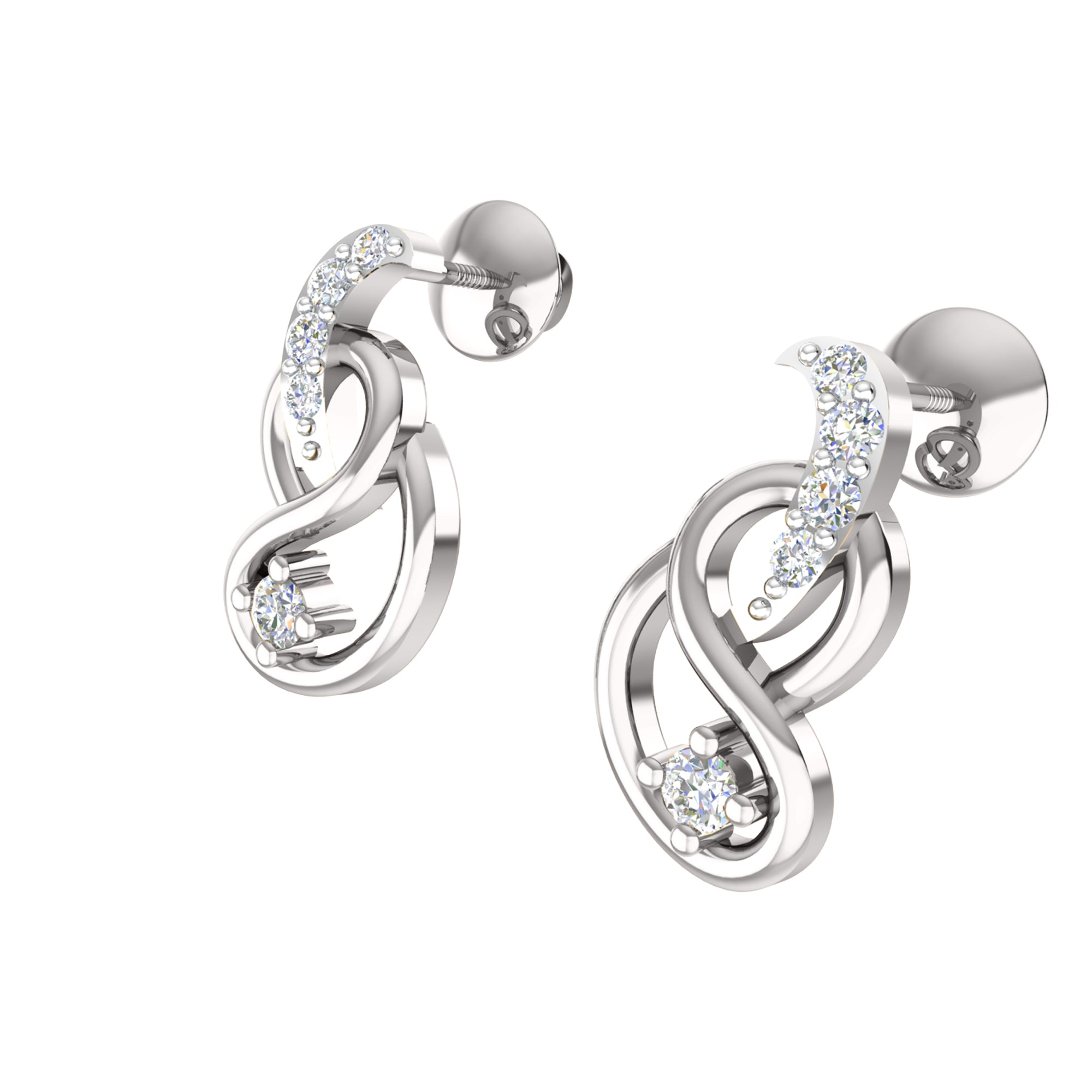 RKC 925 Perak Emas Total 0,31Ct Liontin Moissanite Berat 3,50 gram dan Anting Berat 1,80 gram Set Dengan Lapis Emas Mawar 14K