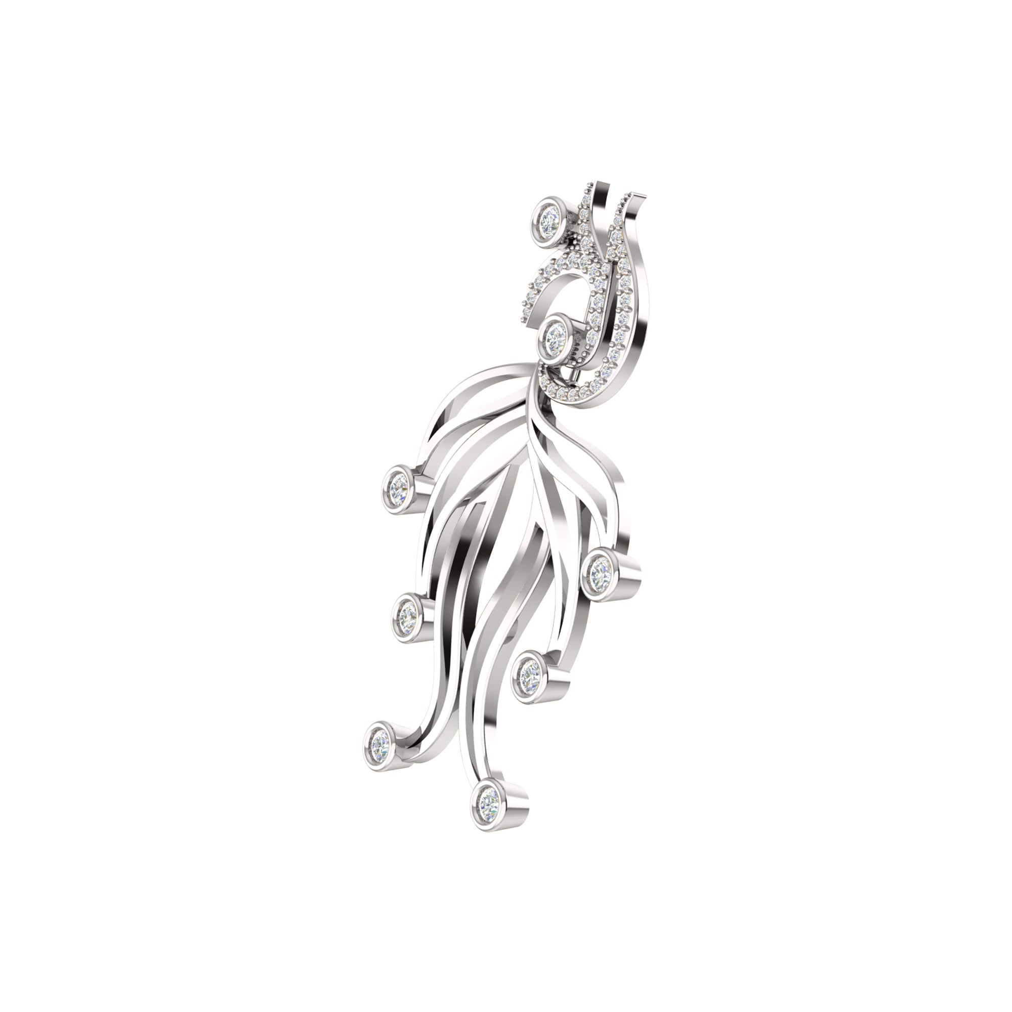 RKC Moissanite 925 Sterling Silve Brooch 14K Rose Gold Plated Product Wt 4.00 GM Height 39.00 MM