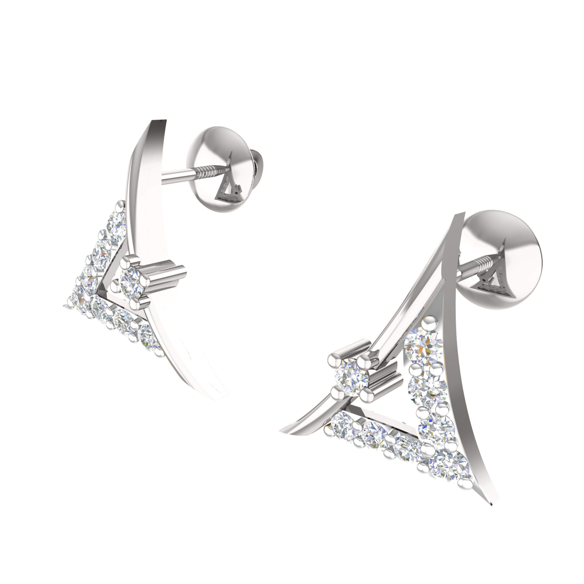 RKC 925 Срэбра Залаты Усяго 0,55 Карата Муасаніт Кулон Вага 3,40 г і Завушніцы 1,80 г Камплект з пакрыццём з ружовага золата 14K