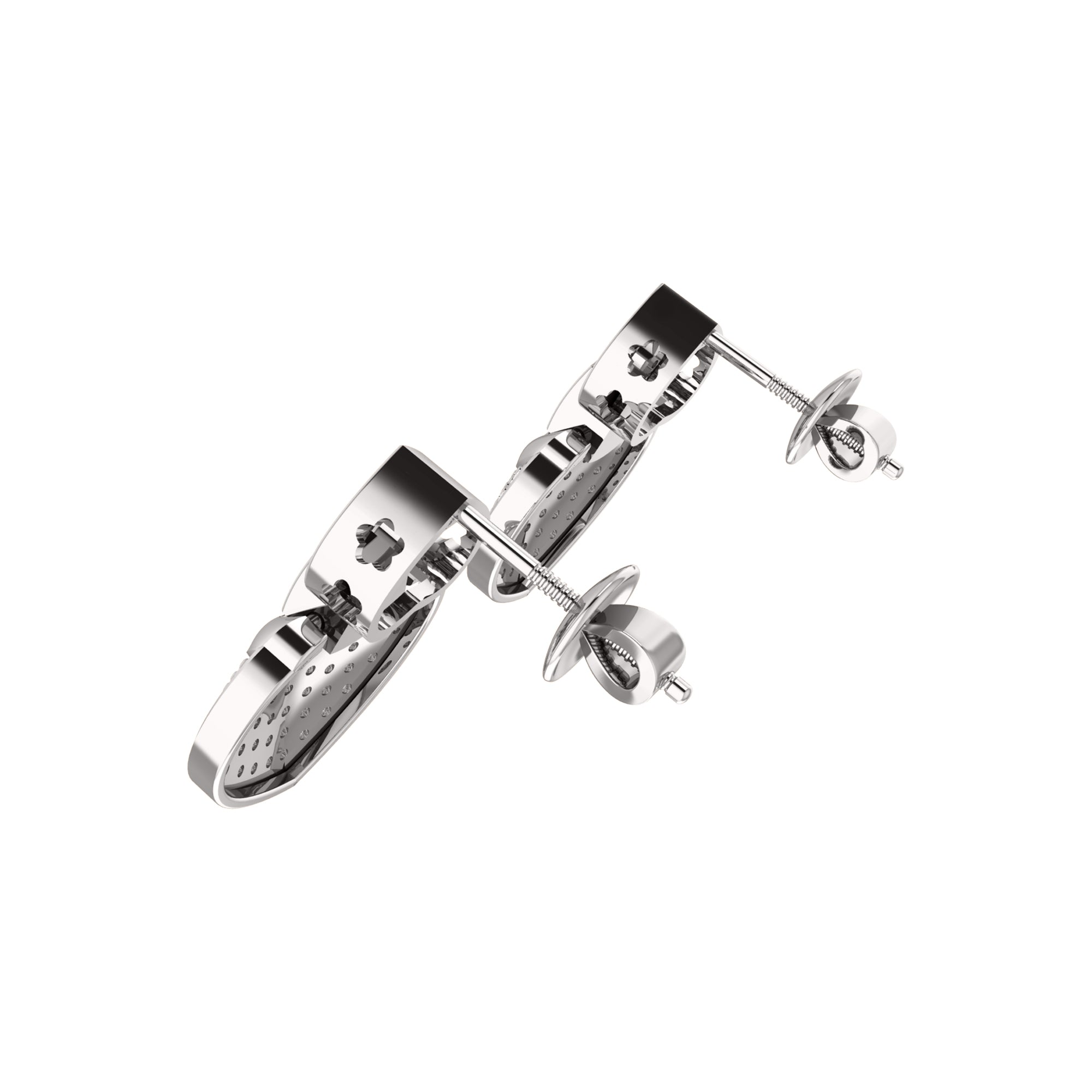 RKC 925 Silver Moissanite Sparking Drop Dangle Earring Rose Gold Plated 1.2 CT  Height 24.50 MM