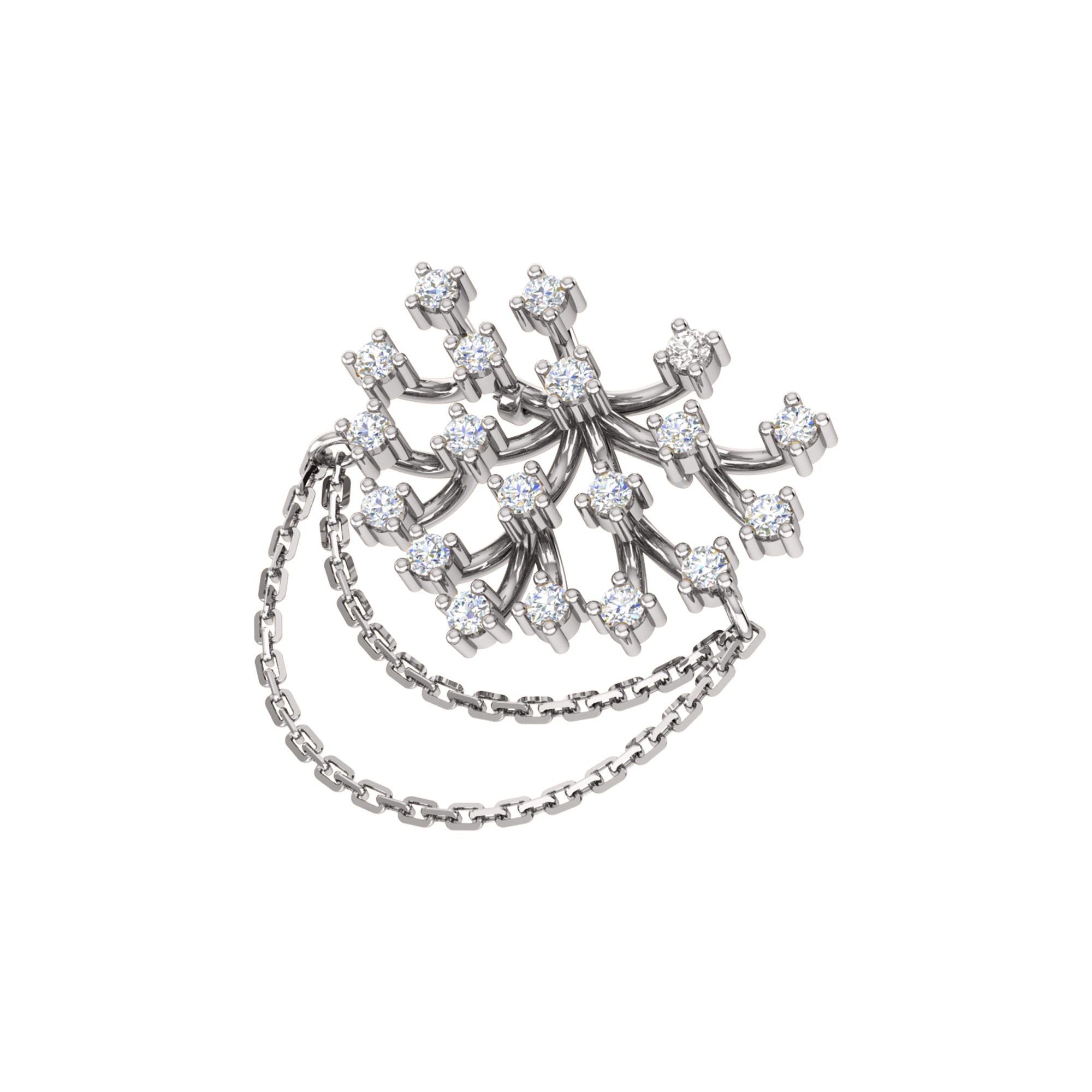 RKC Moissanite 925 Sterling Silve Brooch 14K Yellow Gold Plated Product Wt 3.00 GM Height 23.00 MM