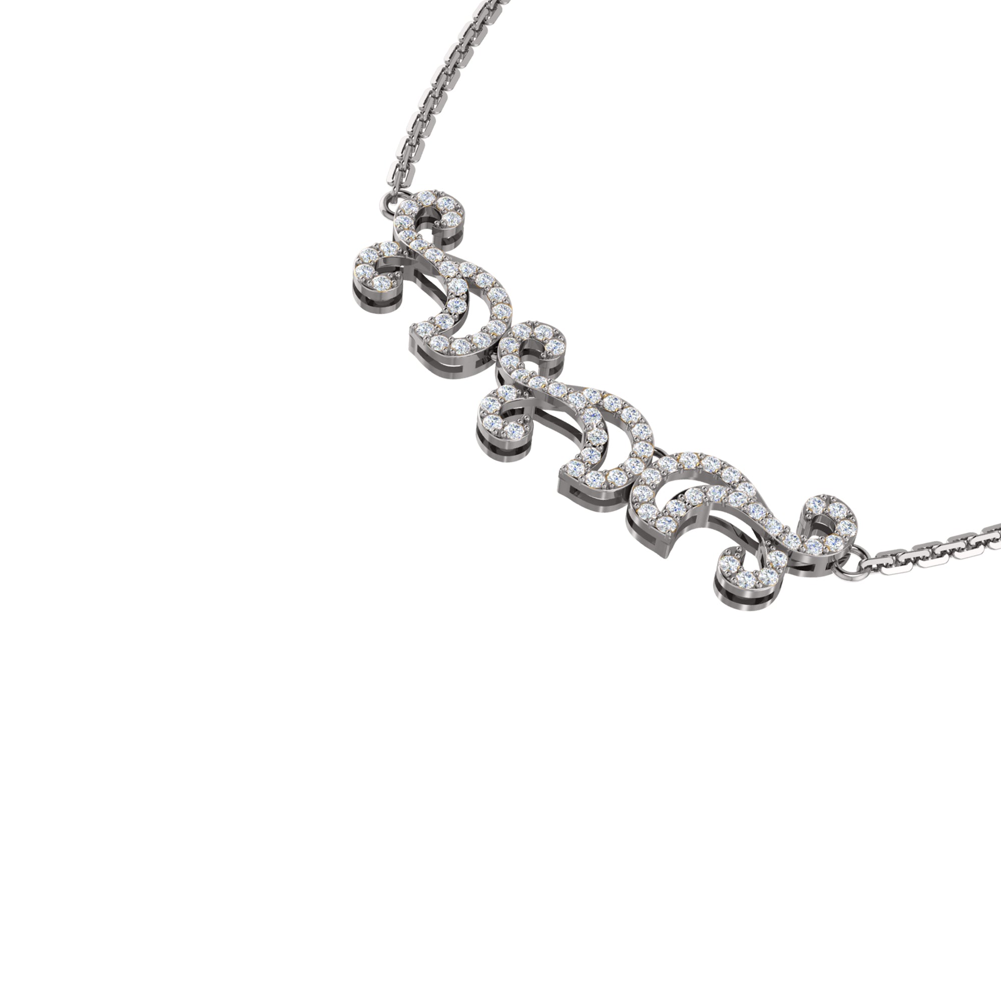 RKC 1.1 CT Moissanite Charming Necklace 925 Silver 14k Rose gold Plated Product Weight 5.50 GM Height 11.00 MM