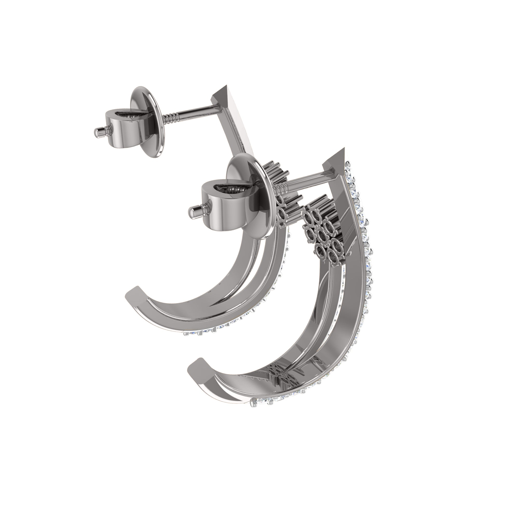 RKC 925 Sterling Silver Hoops & Huggies Earring Women Earring 14k Yellow Gold Over Wt 3.20 Height 20.00mm