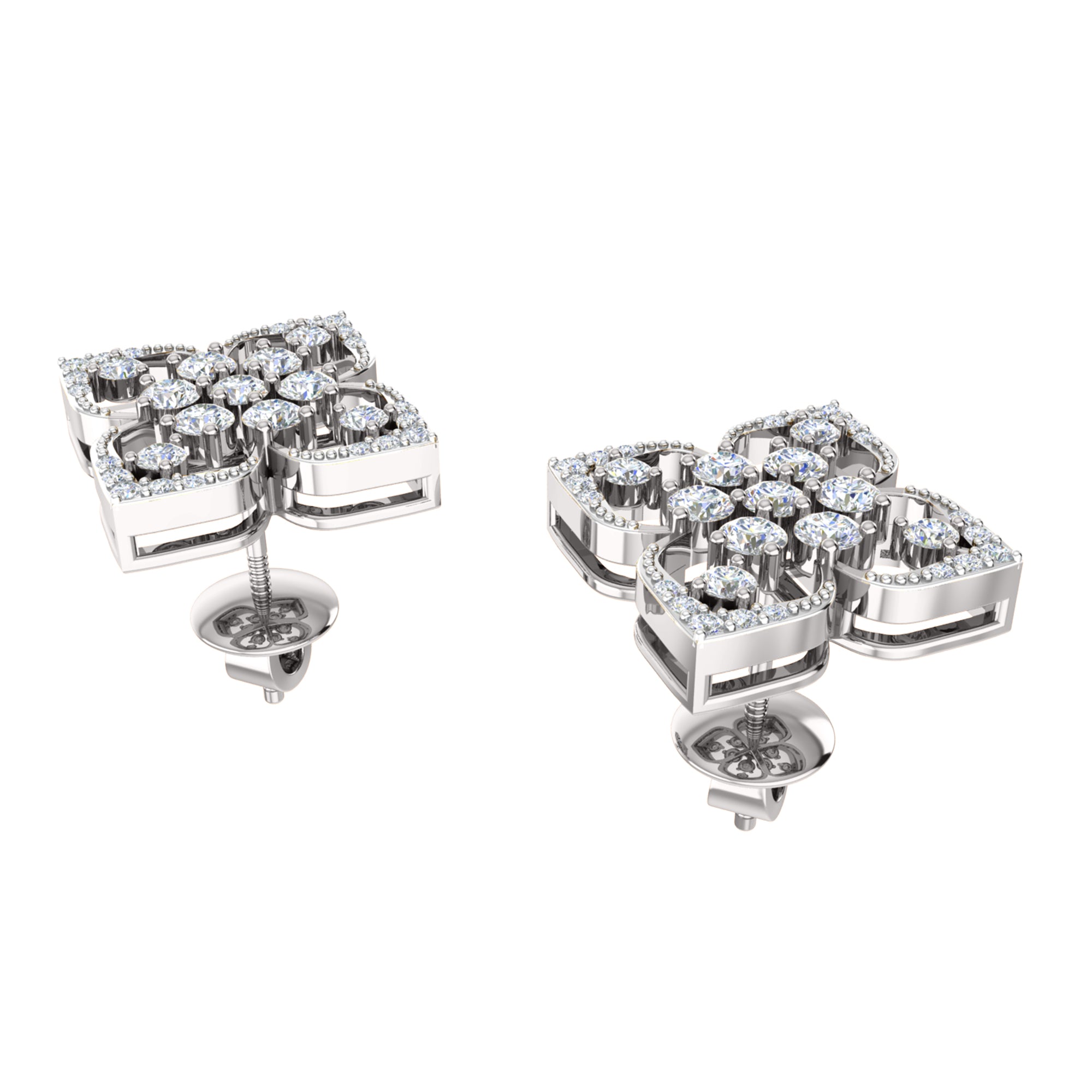 RKC 925 Sterling Silver Daily Wear Girl's Floral Stud Women Earring 14k Yellow Over Product Wt 2.80 GM Height 14.70 MM