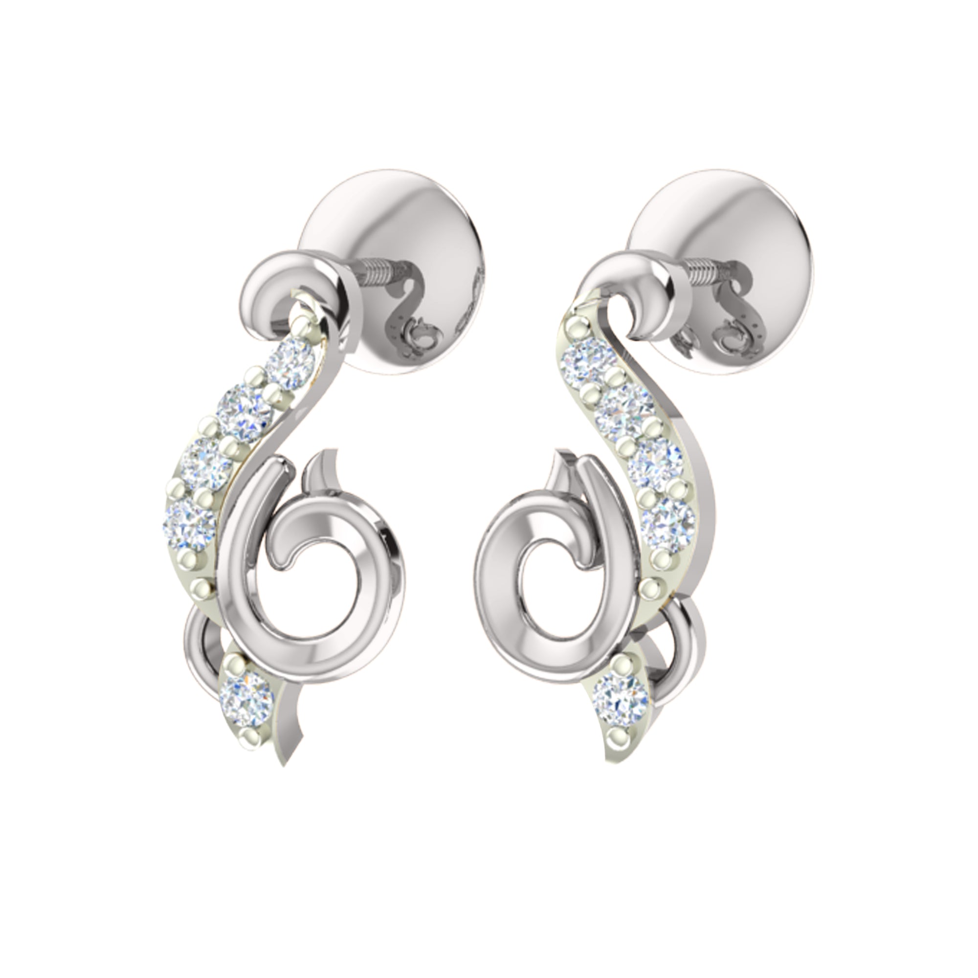 RKC 925 સિલ્વર ગોલ્ડન ટોટલ 0.21Ct મોઈસાનાઈટ પેન્ડન્ટ Wt 3.30gm અને Wt એરિંગ 1.60gm સેટ 14K યલો ગોલ્ડ પ્લેટેડ સાથે