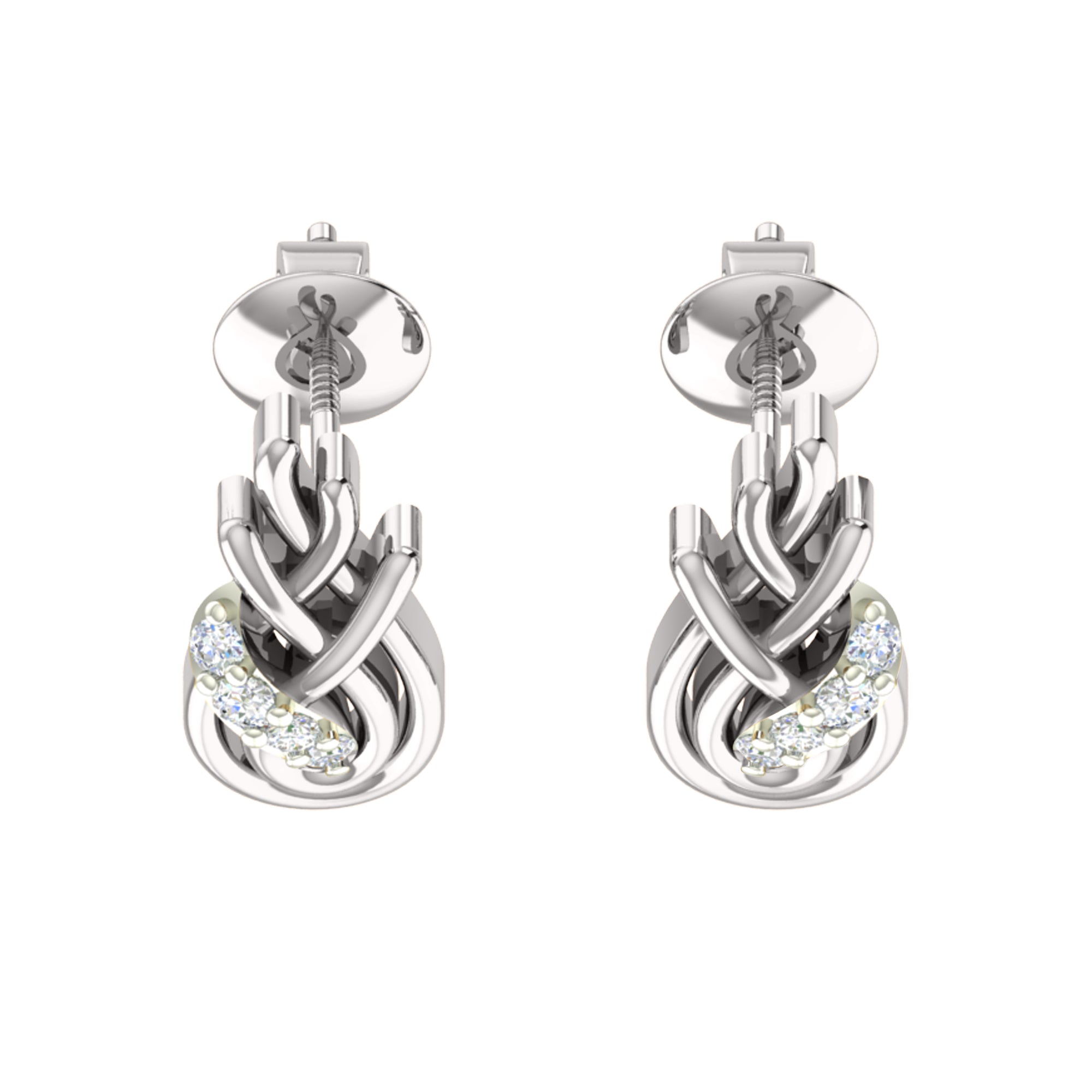 Ciondolo in moissanite da 0,22 ct in argento dorato RKC 925 con peso di 3,65 g e orecchino da 2,00 g con placcatura in oro giallo 14 carati