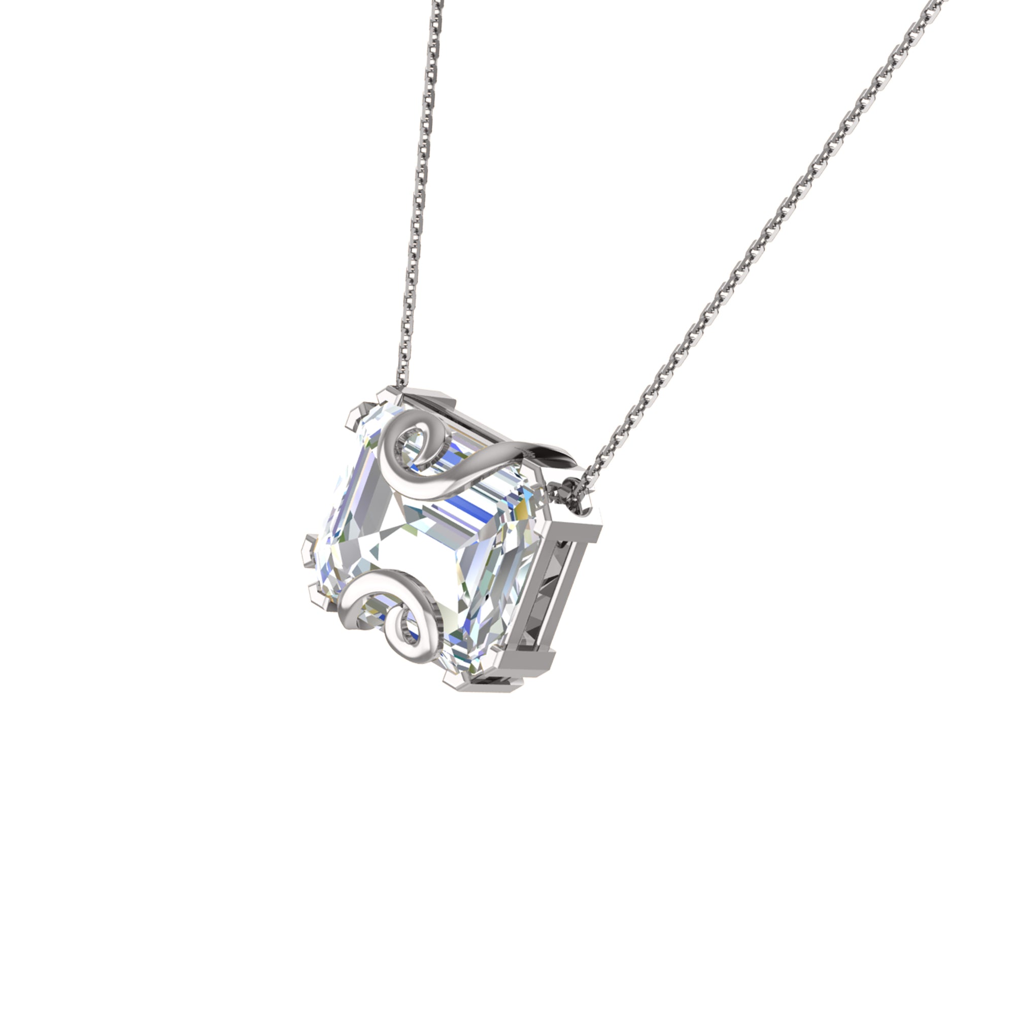 RKC 16 CT 솔리테어 펜던트 925 실버 주얼리 14K 로즈 골드 도금 중량 8.00 GM 높이 18.00 MM