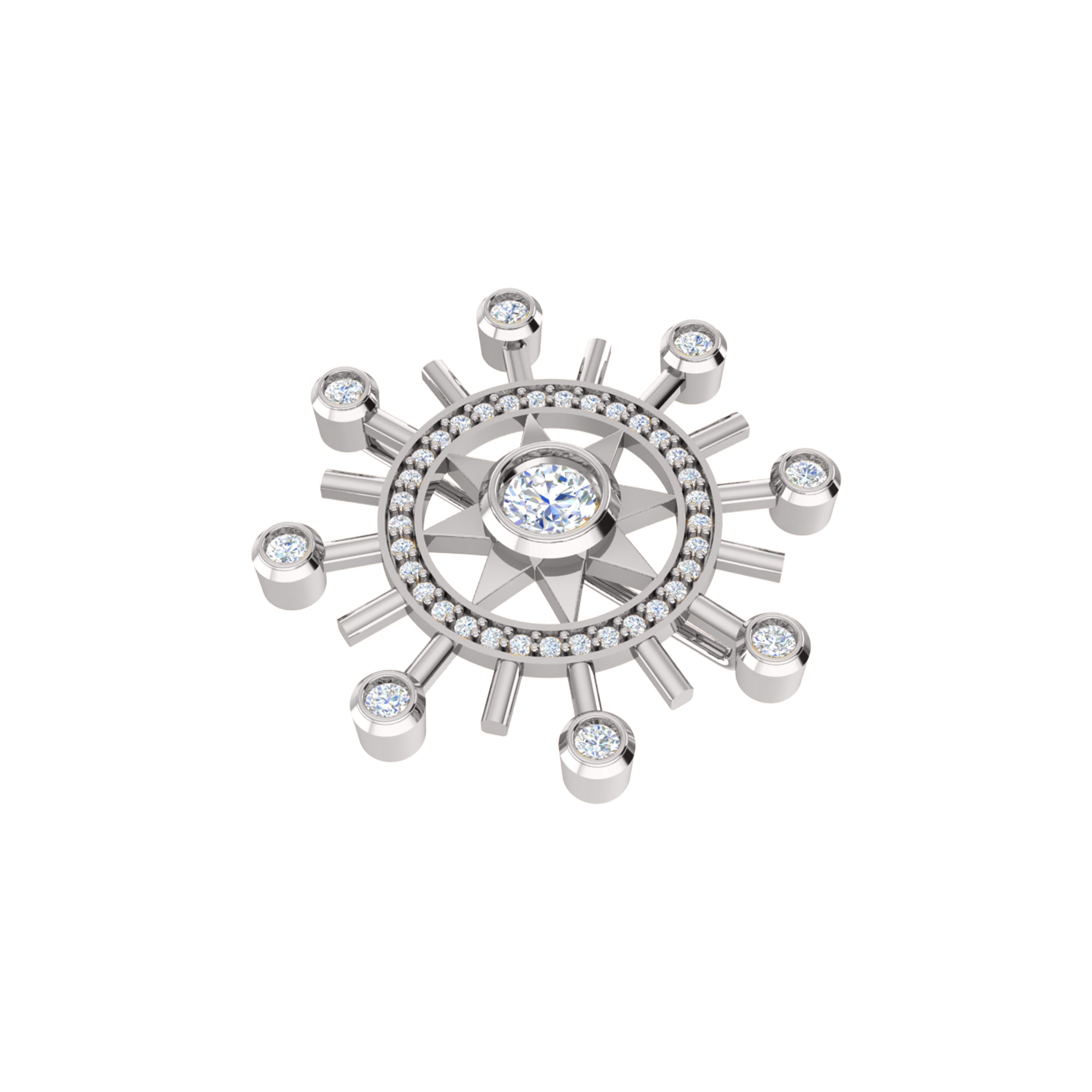 RKC Moissanite 925 Sterling Silve Brooch 14K Yellow Gold Plated Product Wt 1.60 GM Height 22.00 MM