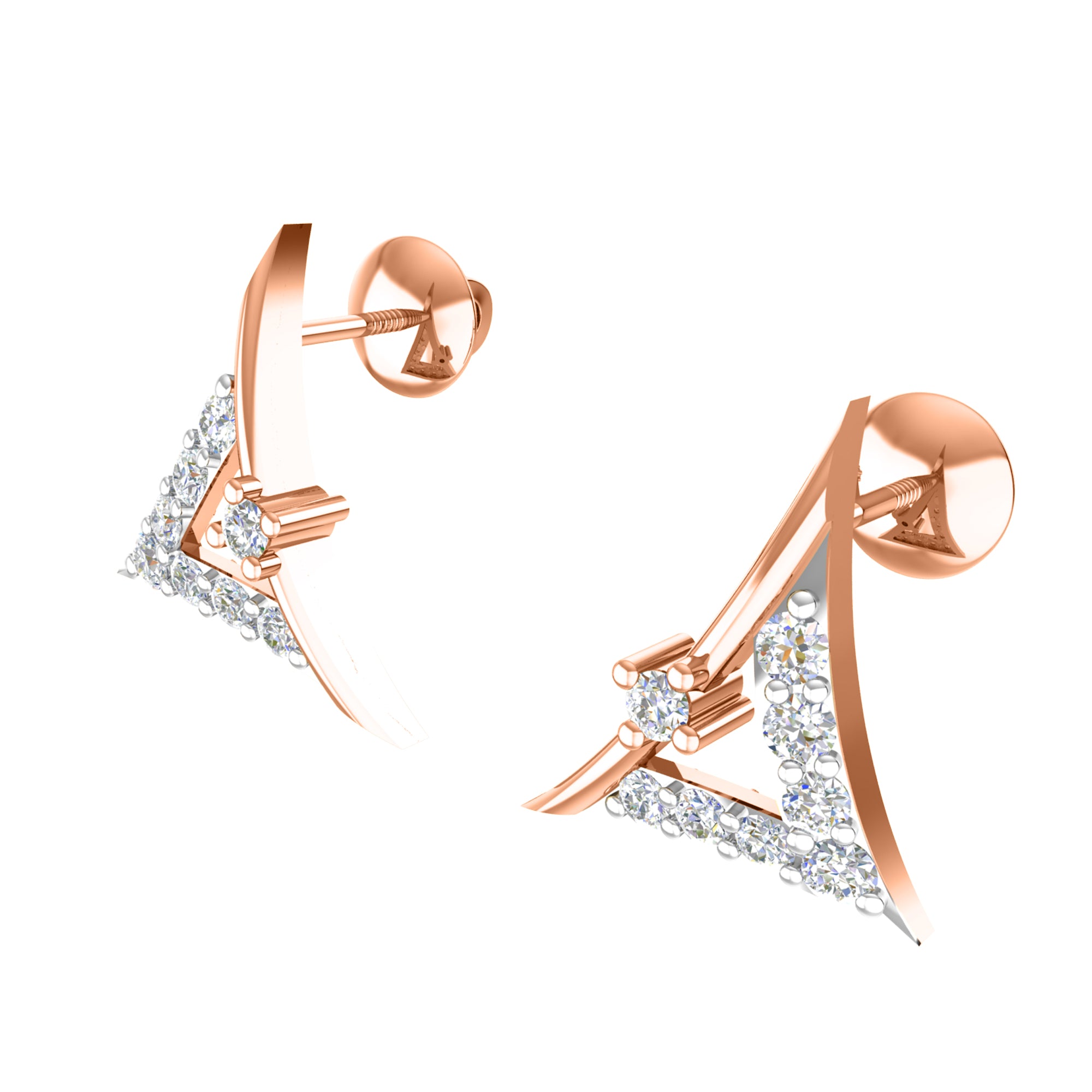 RKC 925 Срэбра Залаты Усяго 0,55 Карата Муасаніт Кулон Вага 3,40 г і Завушніцы 1,80 г Камплект з пакрыццём з ружовага золата 14K