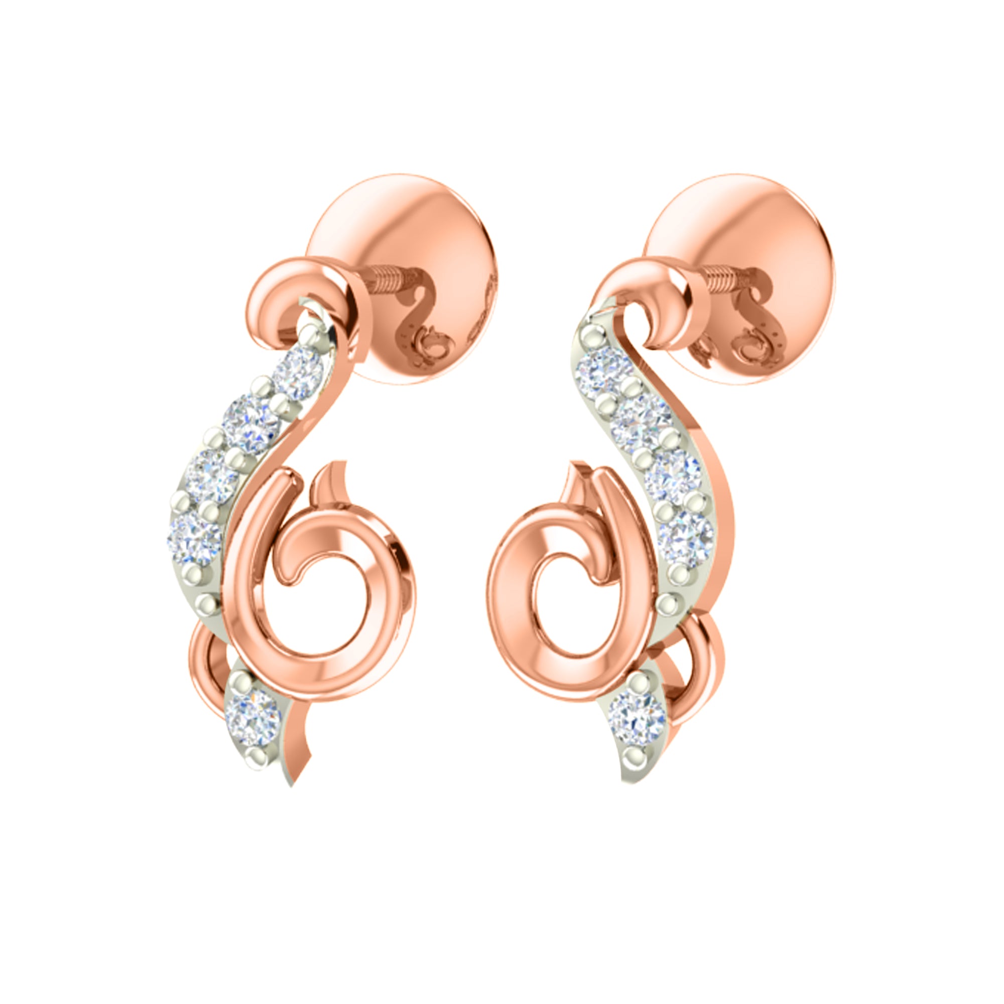 RKC 925 સિલ્વર ગોલ્ડન ટોટલ 0.21Ct મોઈસાનાઈટ પેન્ડન્ટ Wt 3.30gm અને Wt એરિંગ 1.60gm સેટ 14K યલો ગોલ્ડ પ્લેટેડ સાથે