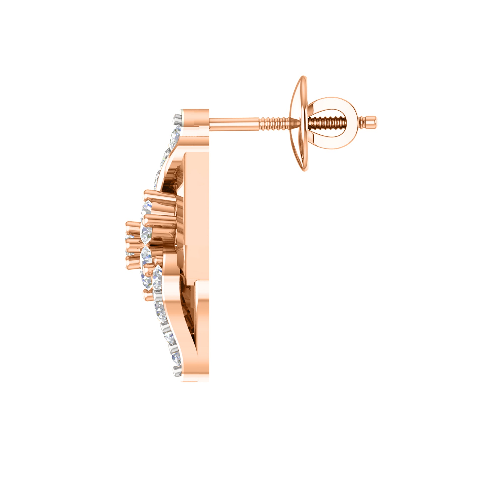 RKC 925 فضة ذهبية إجمالية 0.58 قيراط قلادة مويسانيتي بوزن 3.20 جرام ومجموعة حلق بوزن 2.20 جرام مطلية بالذهب الوردي عيار 14 قيراط