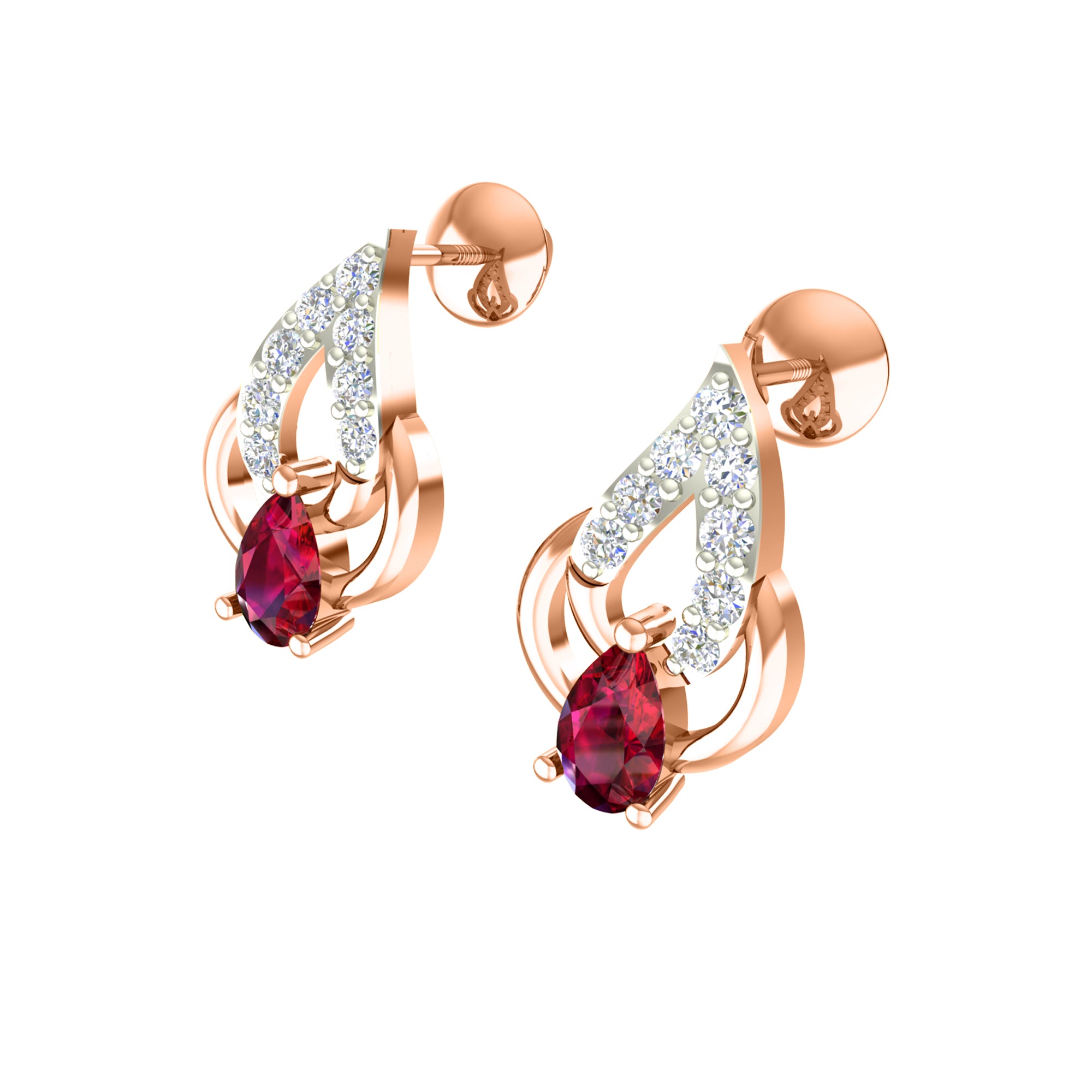 RKC 925 Perak Emas Total 0,36Ct Moissanite Liontin Anting Set Berat 5 gram Dengan Lapis Emas Kuning 14K