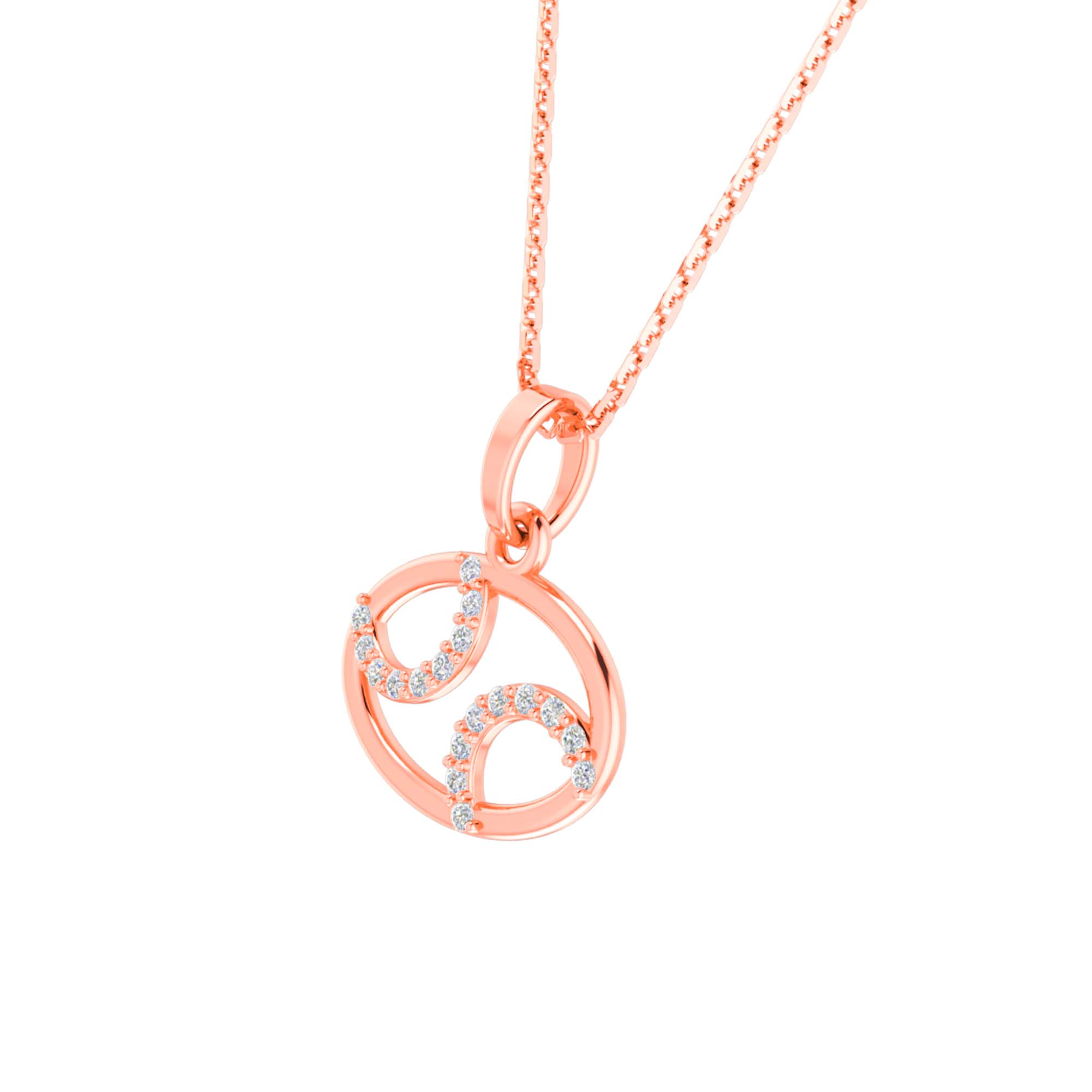 RKC Rose Gold Oval Shape Charming Pendant With Chain