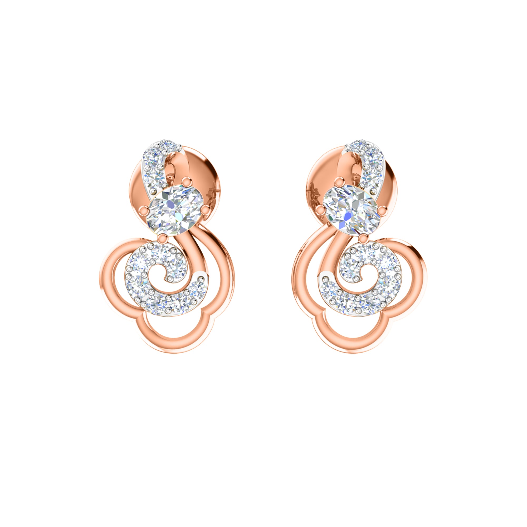 RKC 925 Silver Golden Total 0,41 Ct moissanite medál 4,00 g és 2,50 g súlyú fülbevaló készlet 14 karátos sárga arannyal