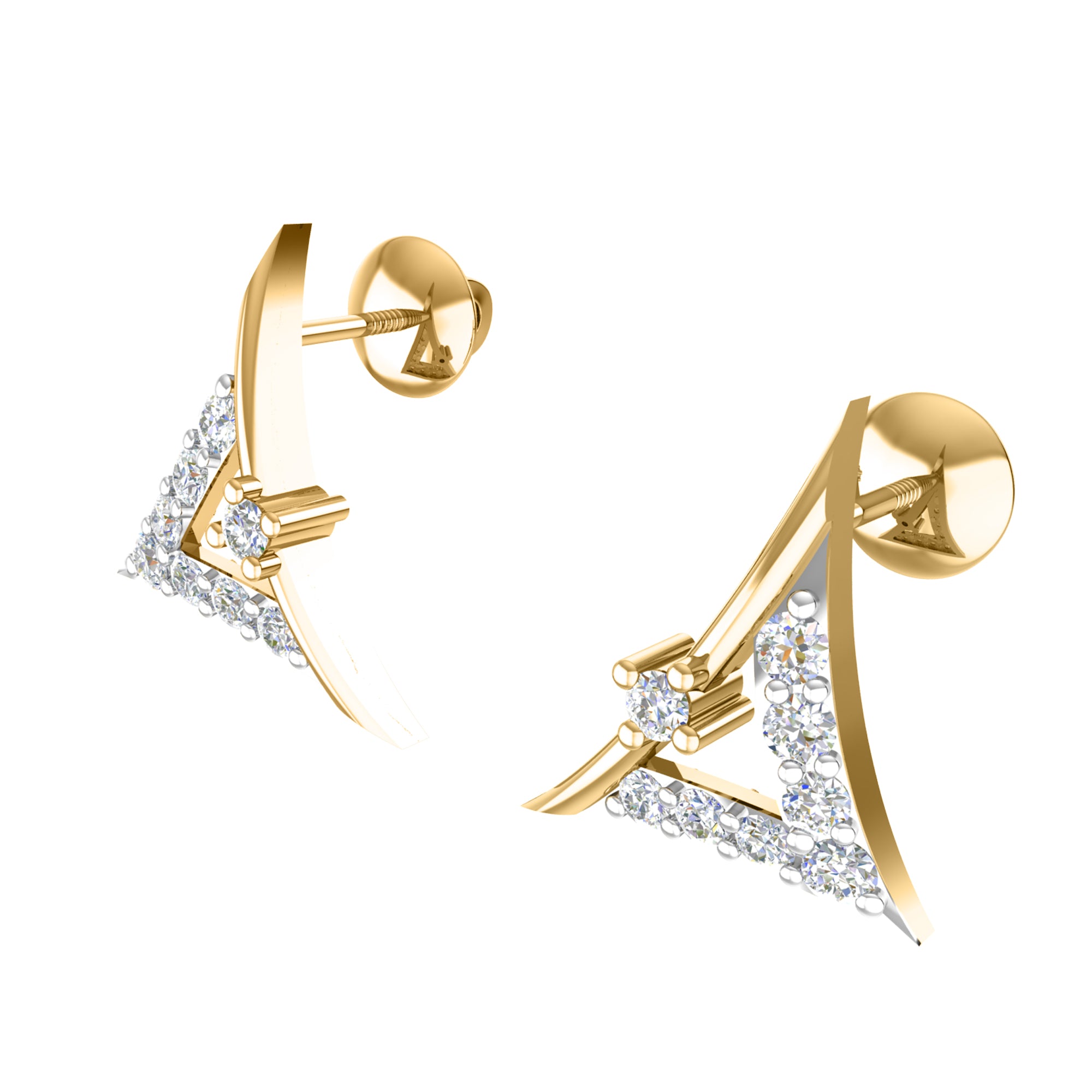 RKC 925 Срэбра Залаты Усяго 0,55 Карата Муасаніт Кулон Вага 3,40 г і Завушніцы 1,80 г Камплект з пакрыццём з ружовага золата 14K