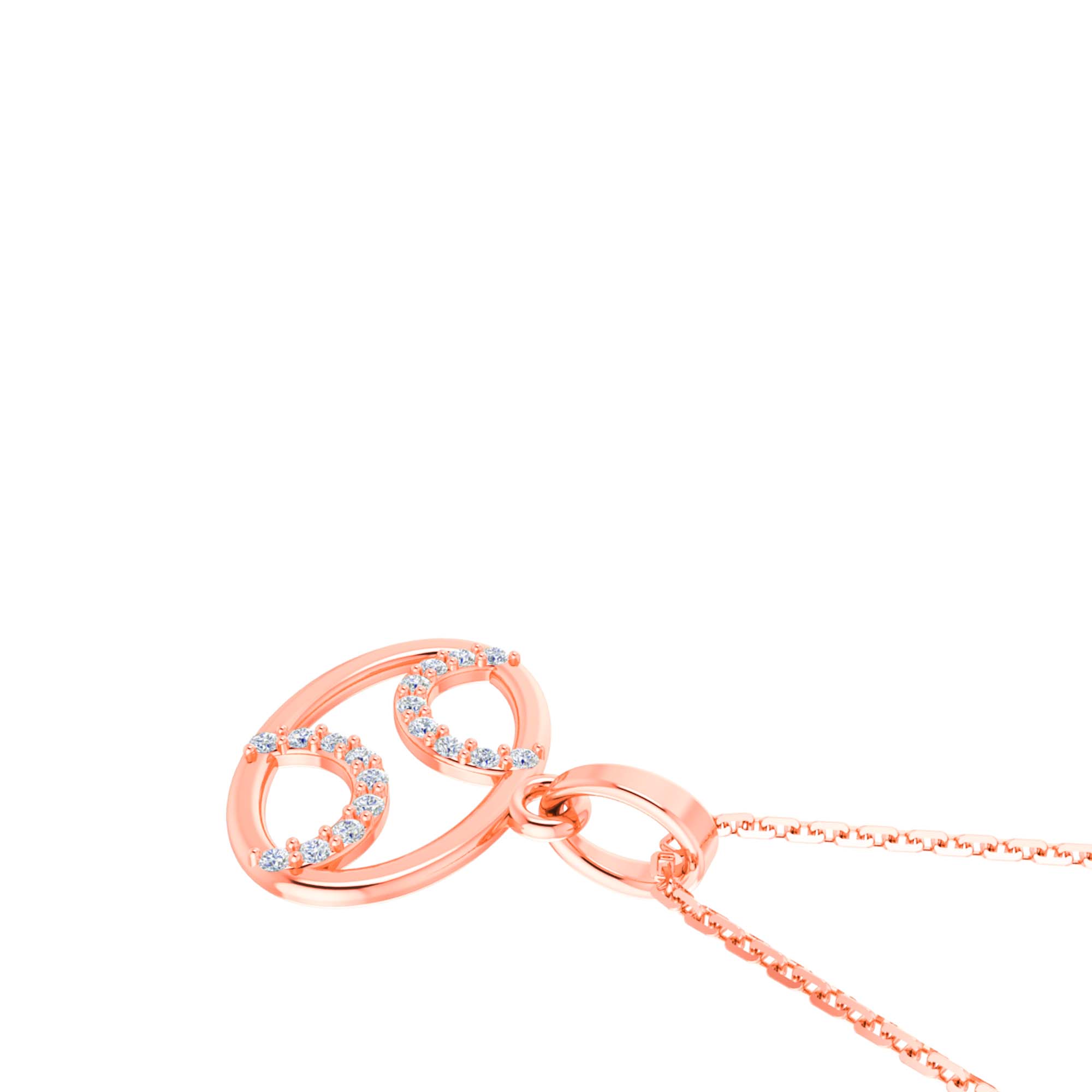 RKC Rose Gold Oval Shape Charming Pendant With Chain