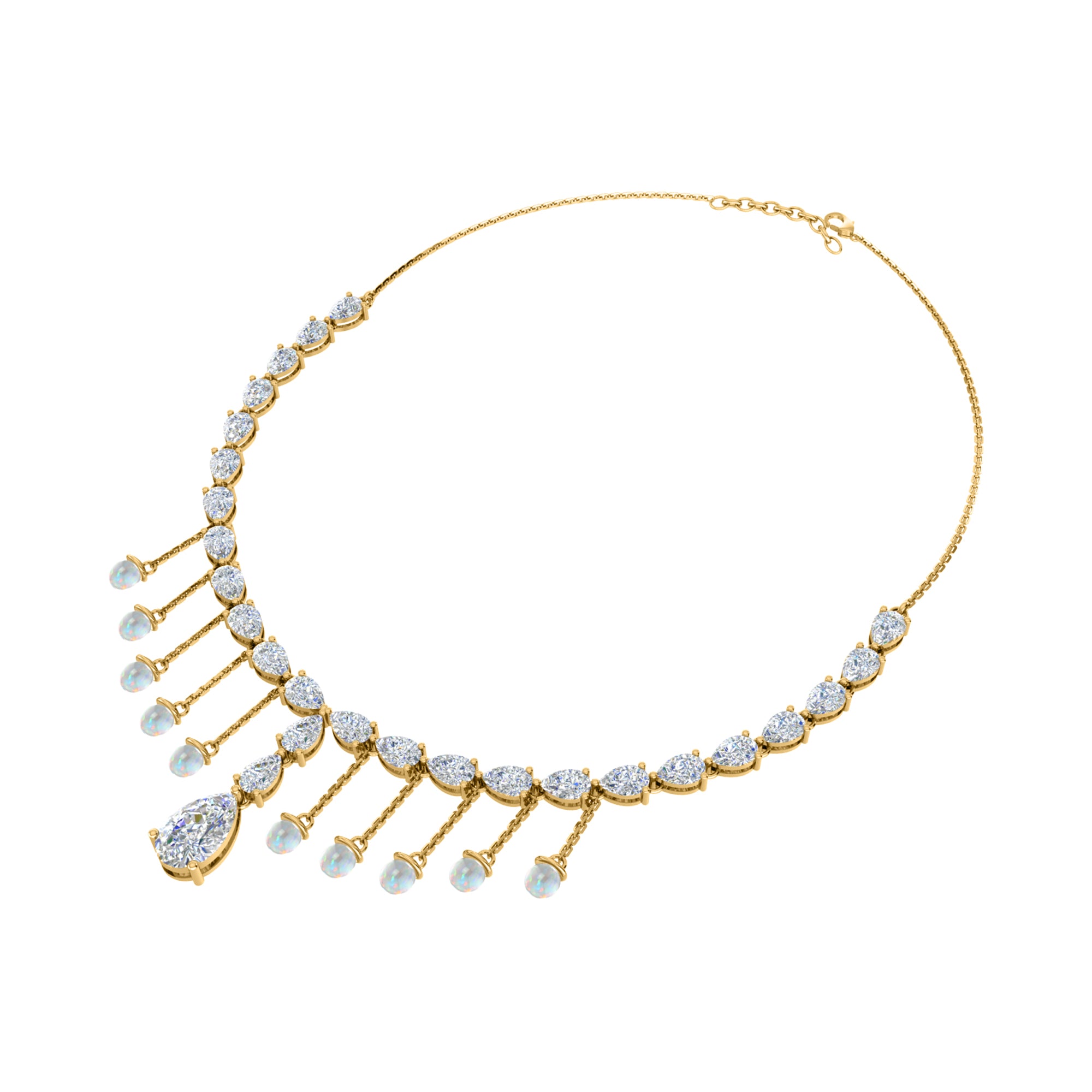 RKC Silver Statement Necklace 24 Carat Cubic Zirconia Necklace For Our Better Half Person Weight- 15gm