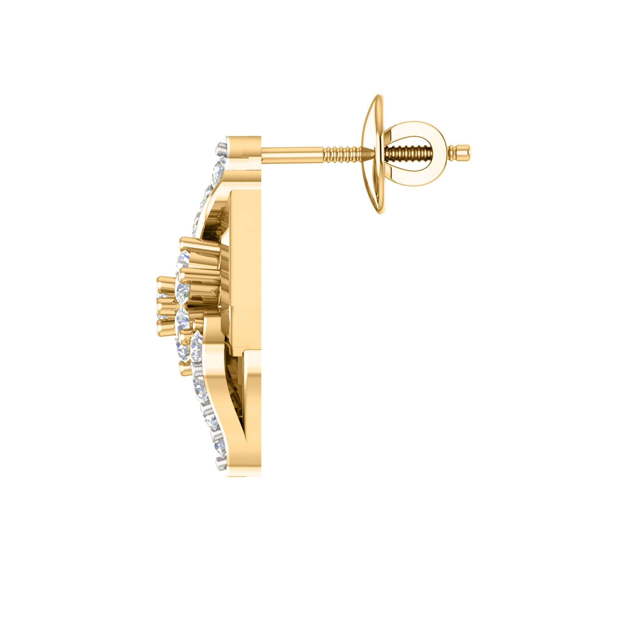 RKC 925 فضة ذهبية إجمالية 0.58 قيراط قلادة مويسانيتي بوزن 3.20 جرام ومجموعة حلق بوزن 2.20 جرام مطلية بالذهب الوردي عيار 14 قيراط