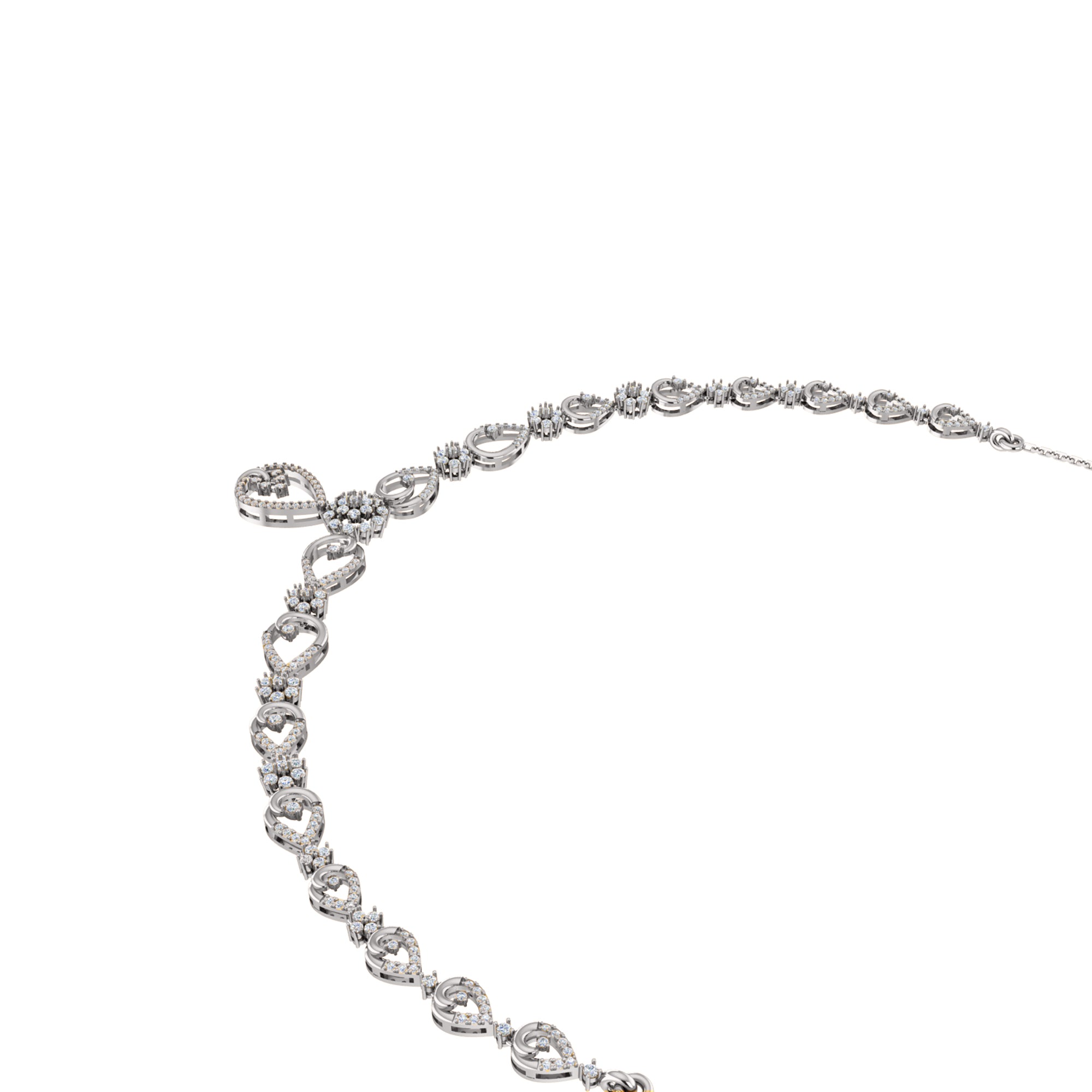 قلادة RKC 2.7 قيراط مويسانيتي ساحرة من الفضة عيار 925 مطلية بالذهب الوردي عيار 14 وزن المنتج 13.00 جم