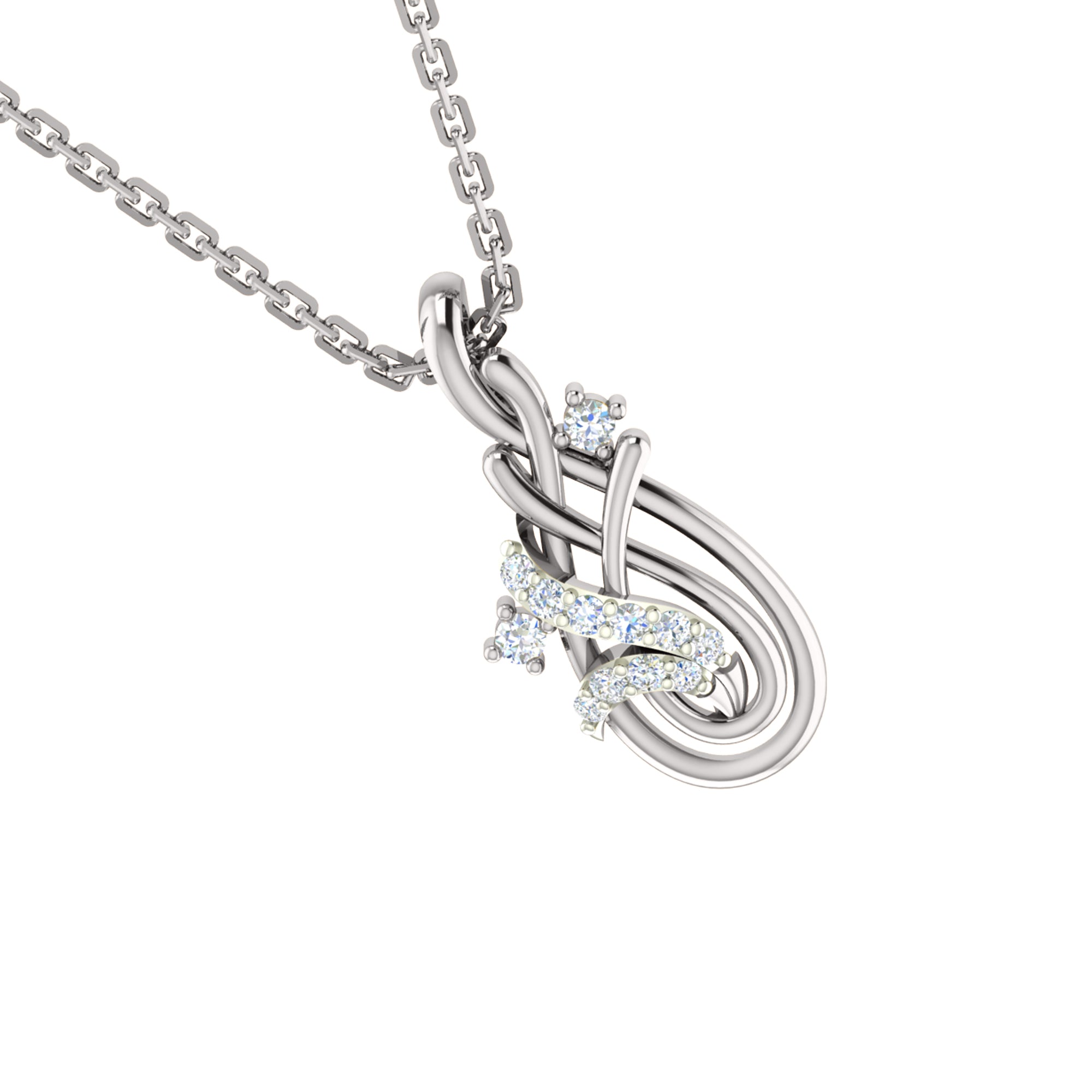 Ciondolo in moissanite da 0,22 ct in argento dorato RKC 925 con peso di 3,65 g e orecchino da 2,00 g con placcatura in oro giallo 14 carati