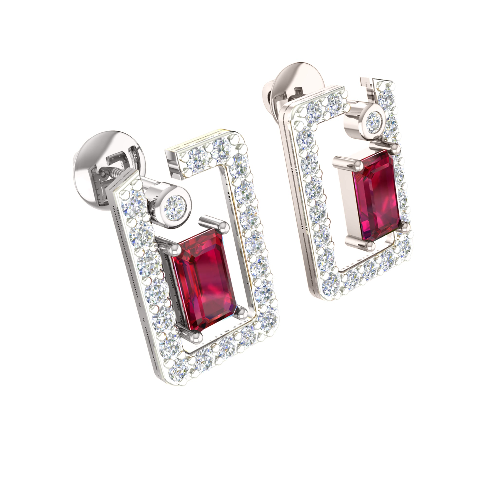 RKC 925 Срэбра Залаты Усяго 1,00 карата Рубінавы кулон Вага 3,70 г і завушніцы 2,10 г Камплект з пакрыццём з 14-каратнага жоўтага золата