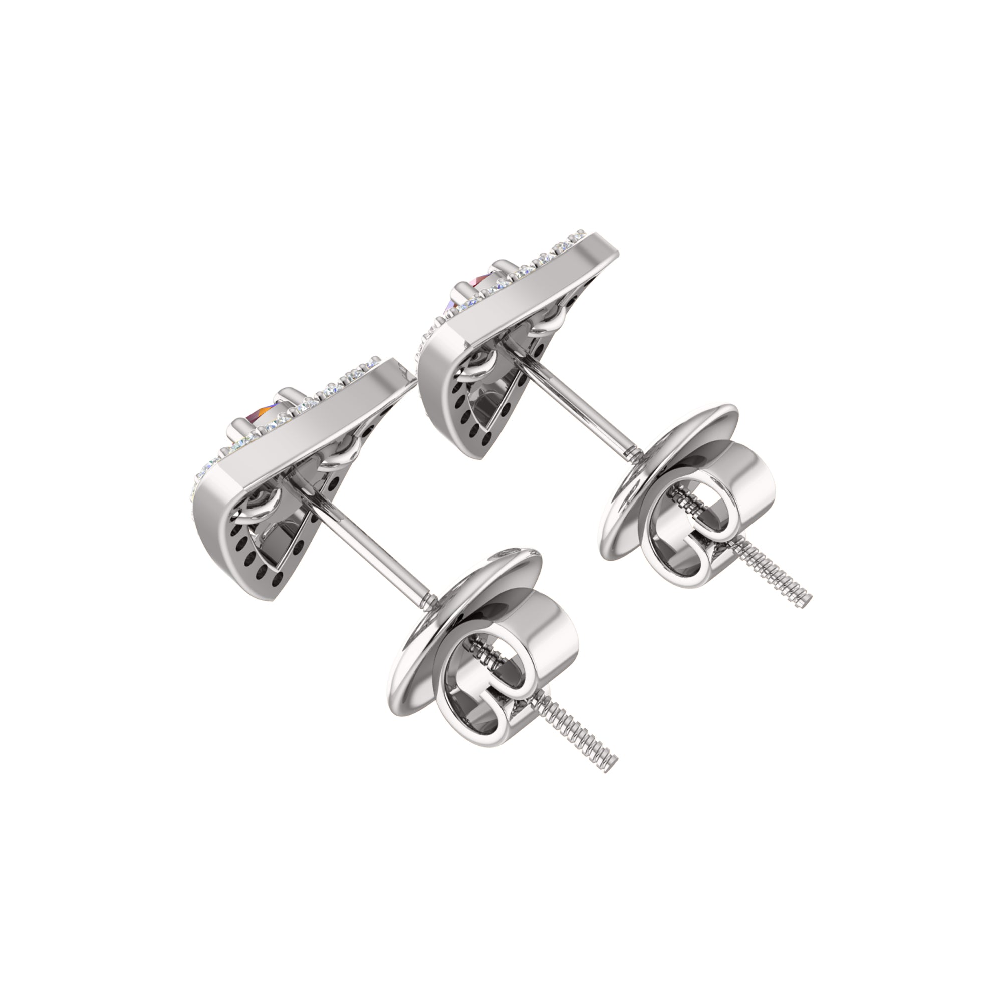 حلق نسائي من الفضة الإسترليني RKC 925 على شكل هالة 14 قيراط أصفر فوق الوزن 3.50 جرام ارتفاع 10.50 ملم