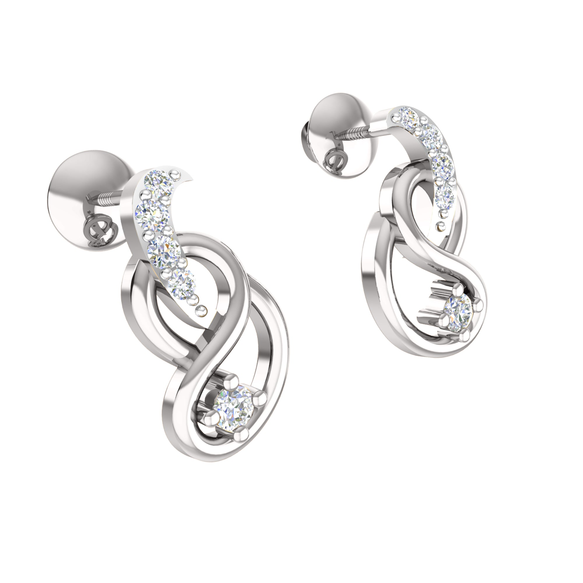 RKC 925 Perak Emas Total 0,31Ct Liontin Moissanite Berat 3,50 gram dan Anting Berat 1,80 gram Set Dengan Lapis Emas Mawar 14K