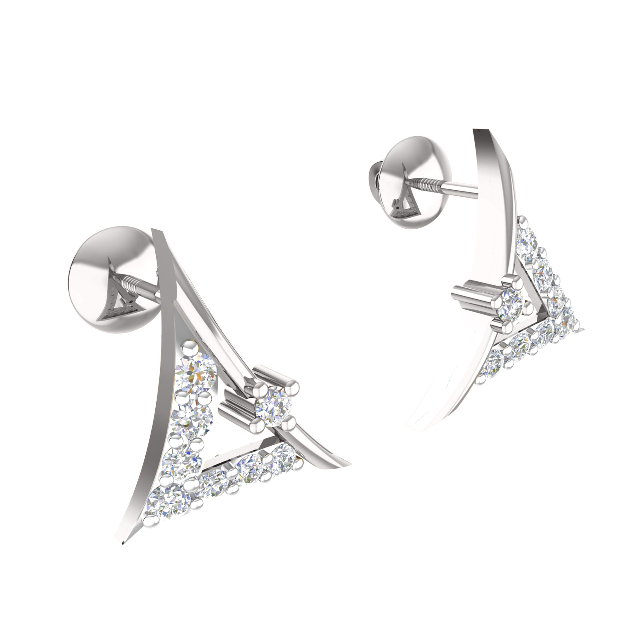 RKC 925 Срэбра Залаты Усяго 0,55 Карата Муасаніт Кулон Вага 3,40 г і Завушніцы 1,80 г Камплект з пакрыццём з ружовага золата 14K