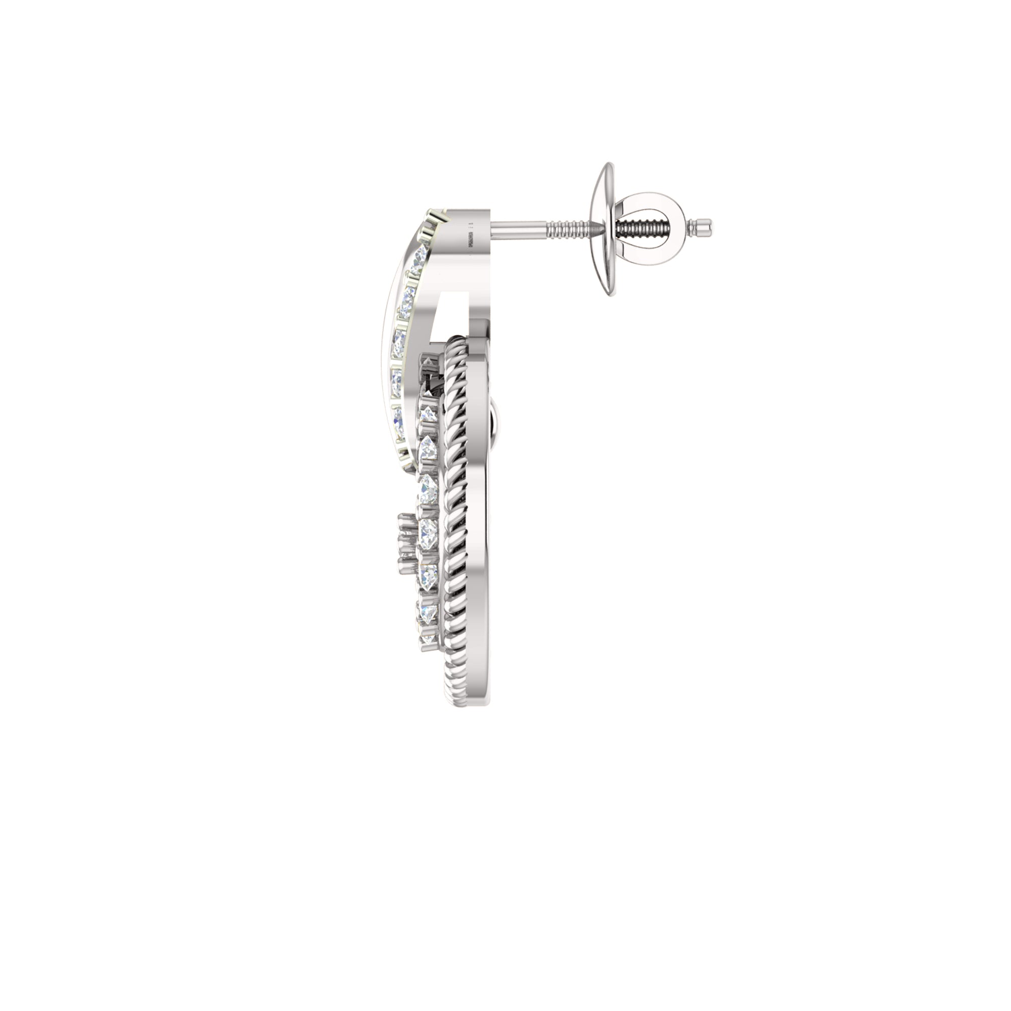 RKC 925 सिल्व्हर गोल्डन टोटल 0.93Ct मॉइसॅनाइट पेंडंट Wt 3.37gm आणि Wt कानातले 4.35gm सेट 14K रोझ गोल्ड प्लेटेड