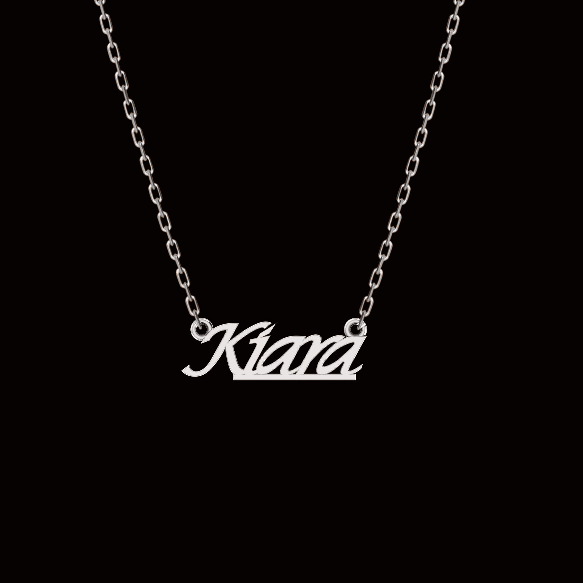 RKC Customised Any Name Pendant 925 Sterling Silver 14K Yellow Gold Plated Wt 3.50 GM Height 9.40 MM