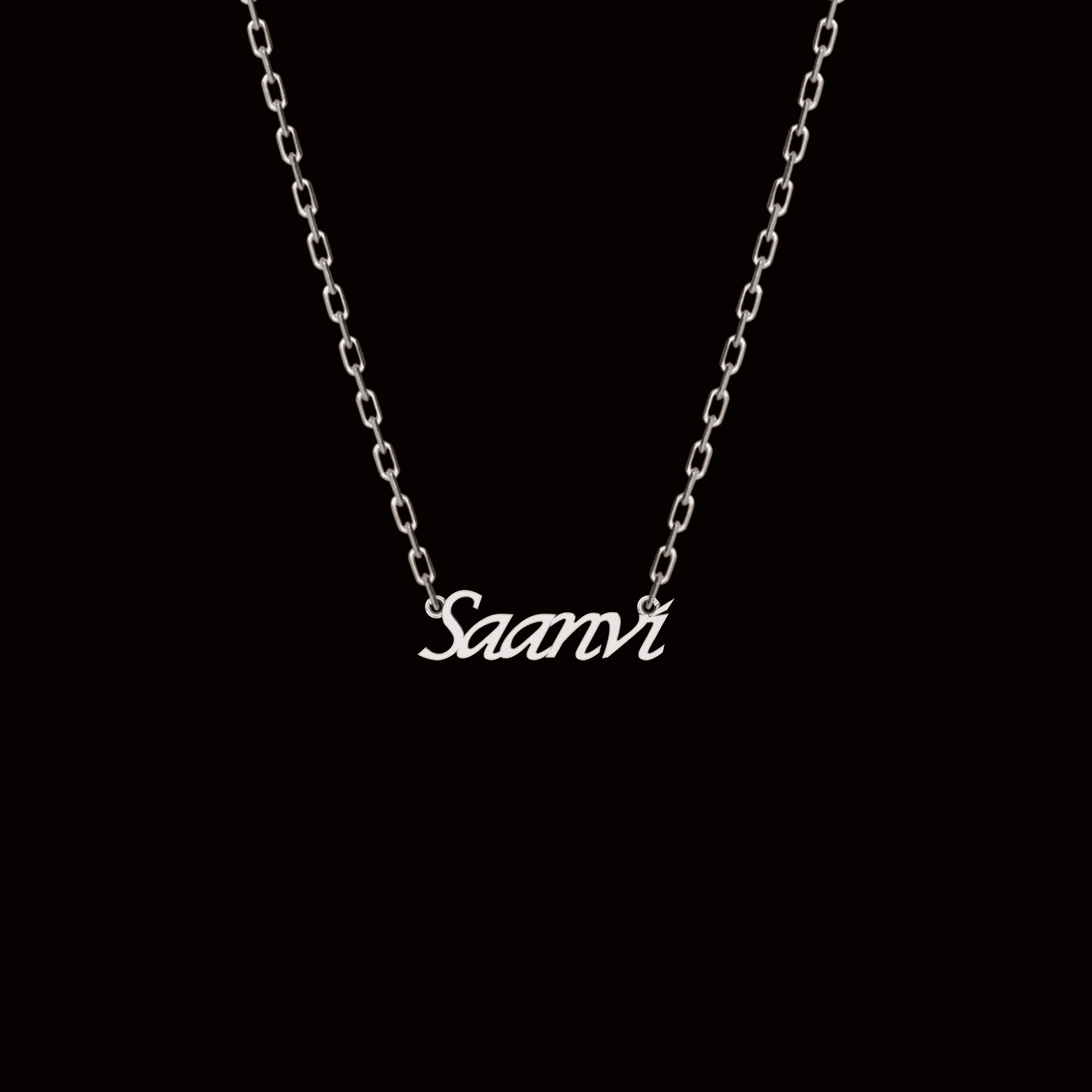 RKC Customised Any Name Pendant 925 Sterling Silver 14K Rose Gold Plated Wt 3.40 GM Height 9.55 MM