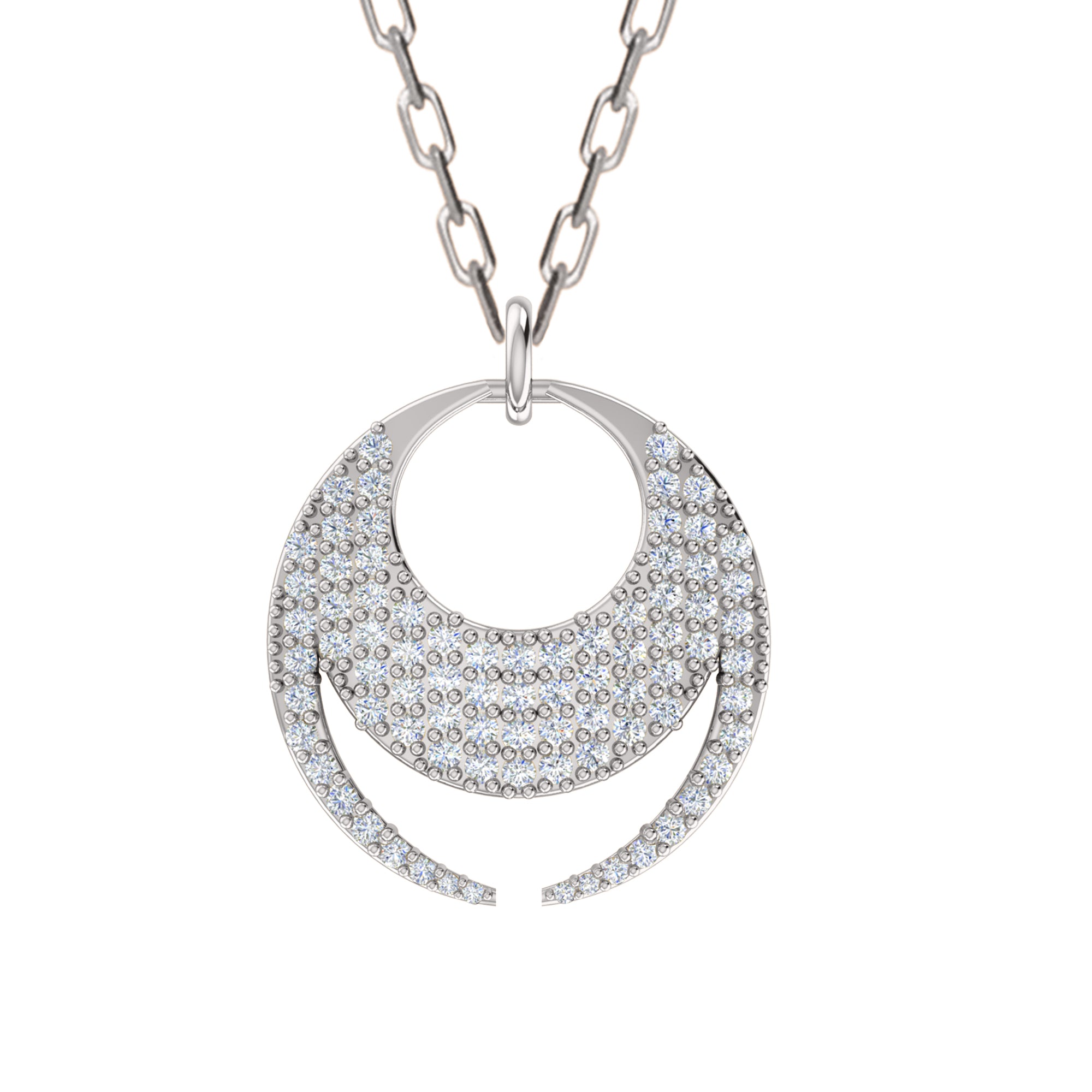 RKC 0.68Ct 모이사나이트 참 펜던트 925 실버 주얼리 14K 로즈 골드 도금 중량 4.80gm 높이 21.50mm