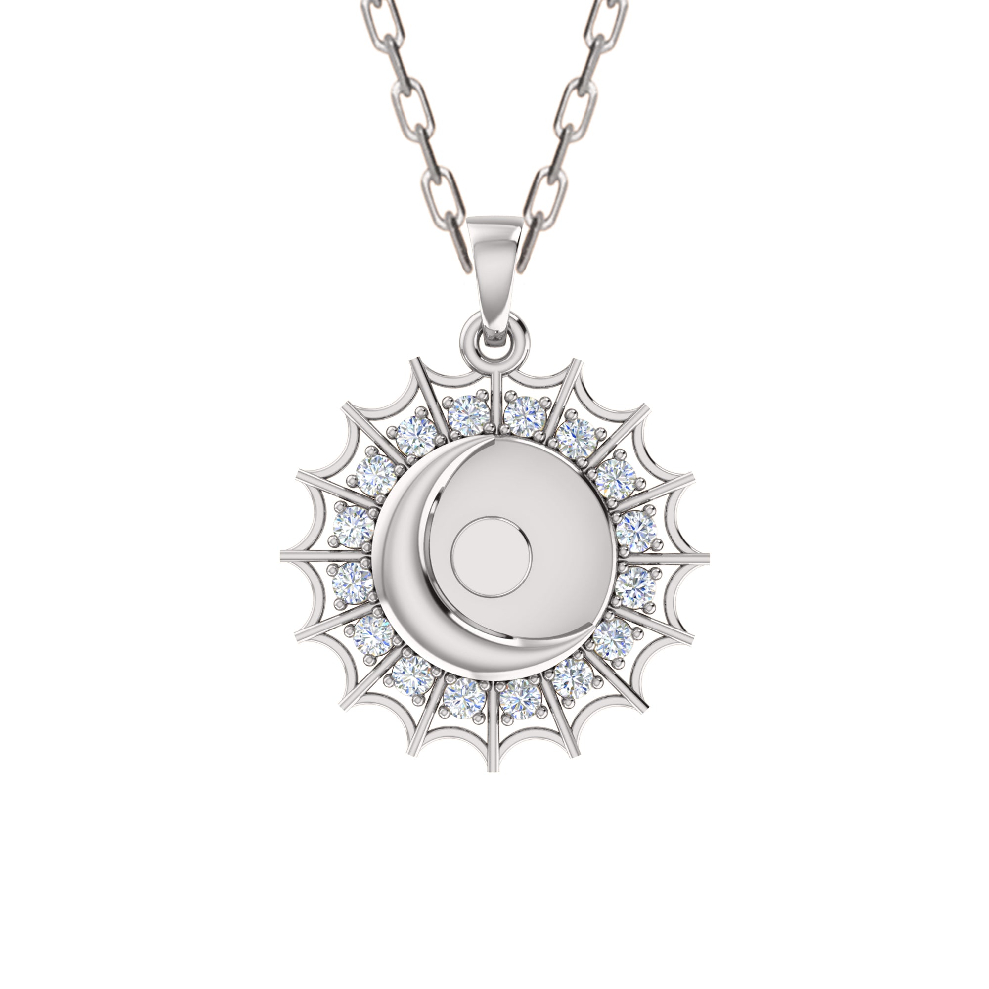 RKC 0.48Ct 모아사니트 문 펜던트 925 실버 주얼리 14K 옐로우 골드 도금 높이 27mm 4.80g