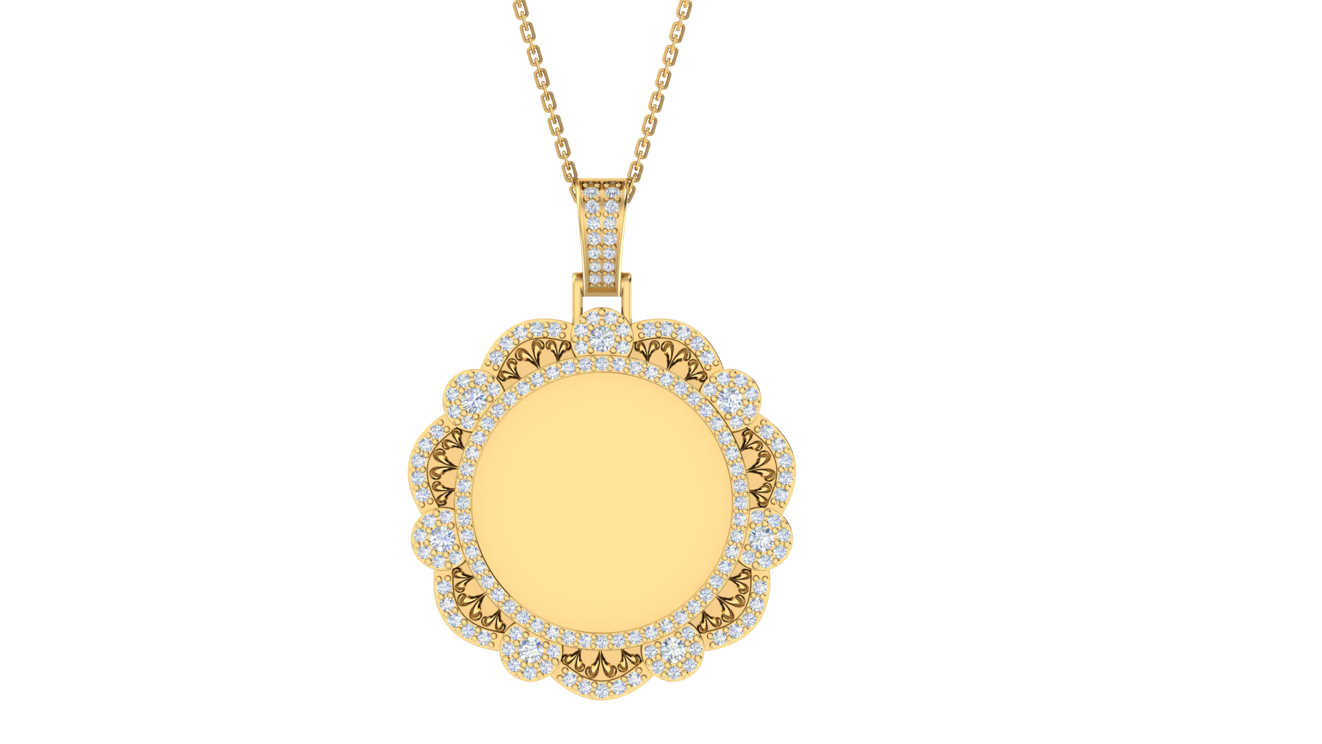 RKC 0.86 Ct Memory Photo Pendant 14k Yellow Gold Plated 925 Silver Pendant For Gift Weight 5.50 gm