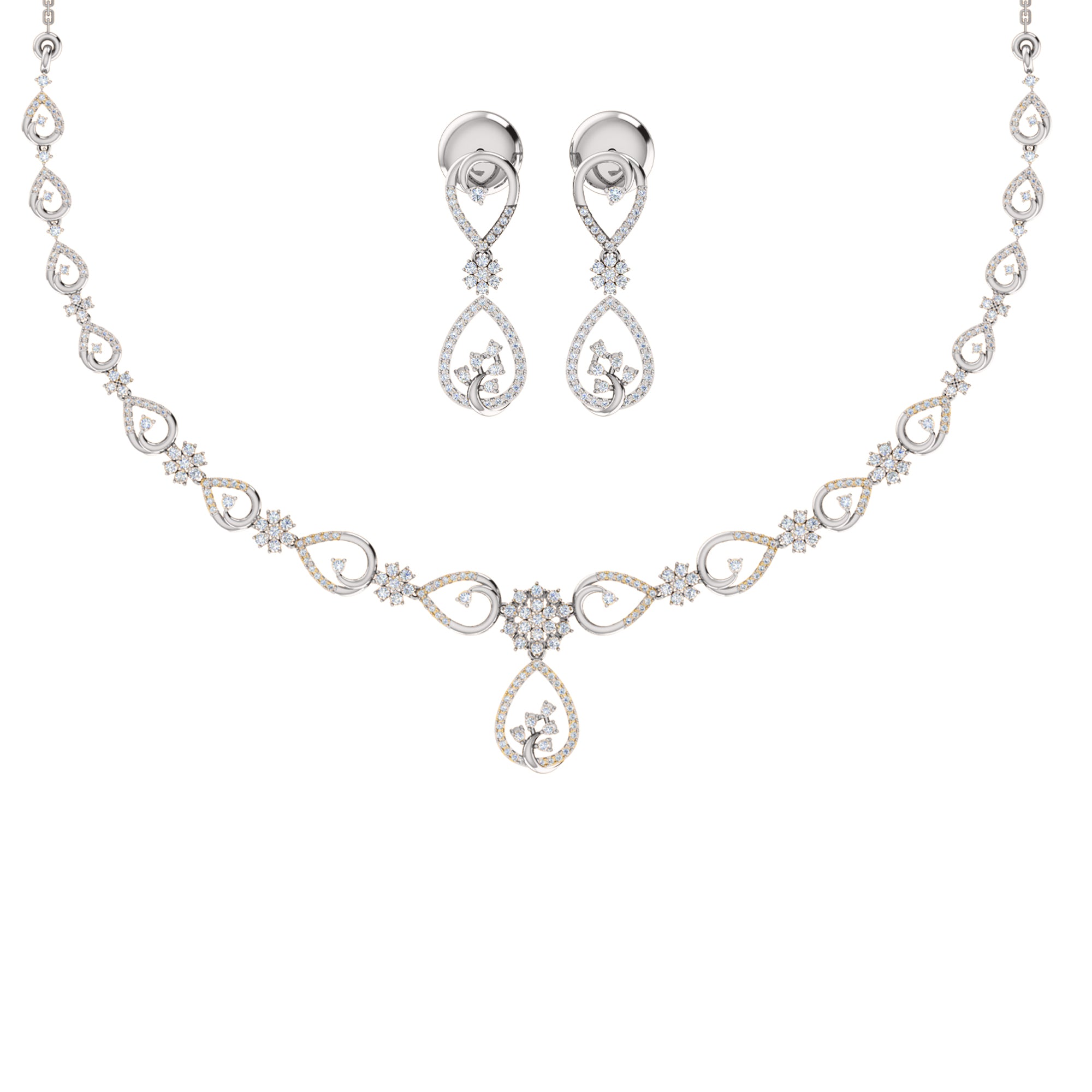 قلادة RKC 2.7 قيراط مويسانيتي ساحرة من الفضة عيار 925 مطلية بالذهب الوردي عيار 14 وزن المنتج 13.00 جم