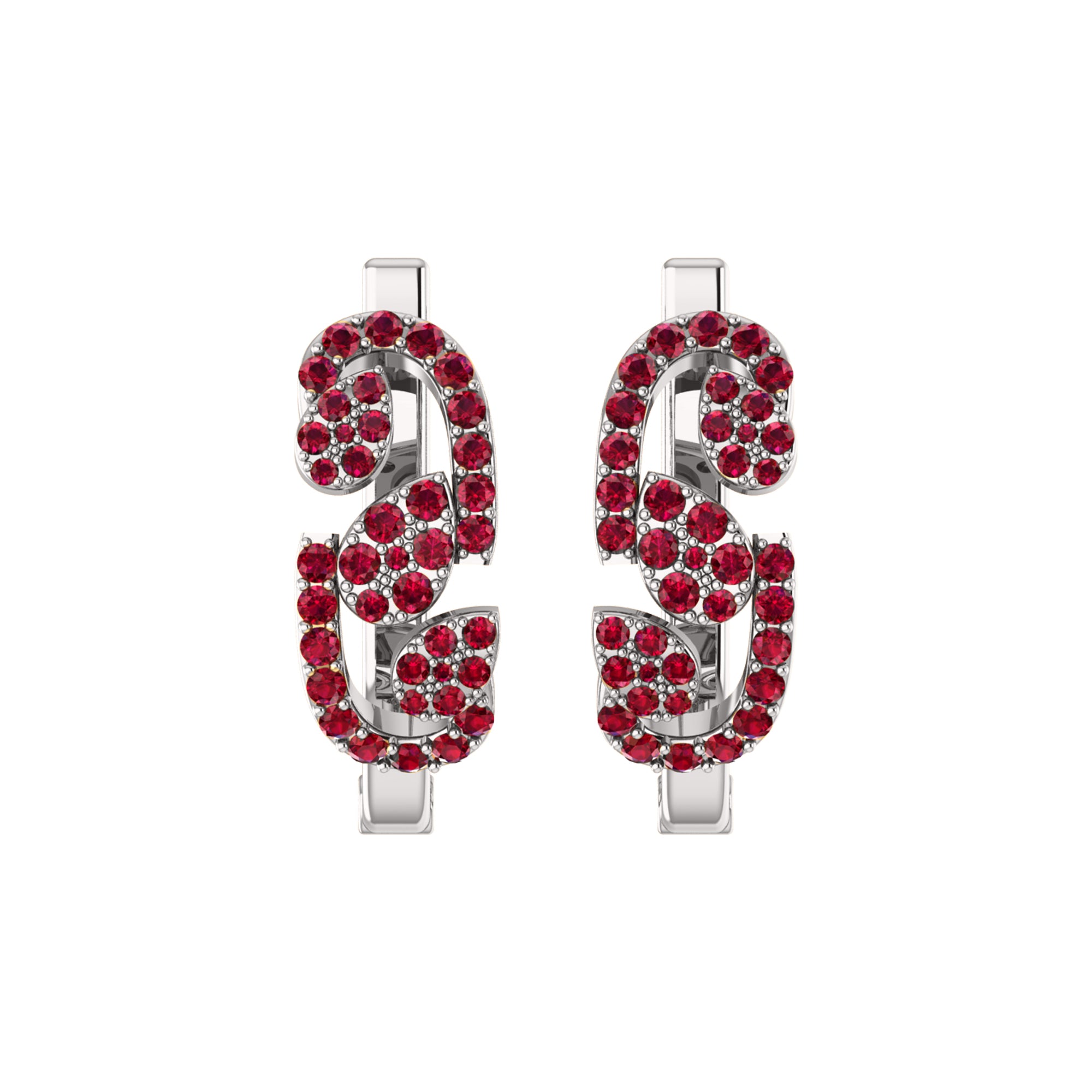 RKC 925 Sterling Silber Hoops & Huggies Damen-Ohrring, 14-karätige Rose, Gesamtgewicht: 5,00 g, Höhe: 20,50 mm