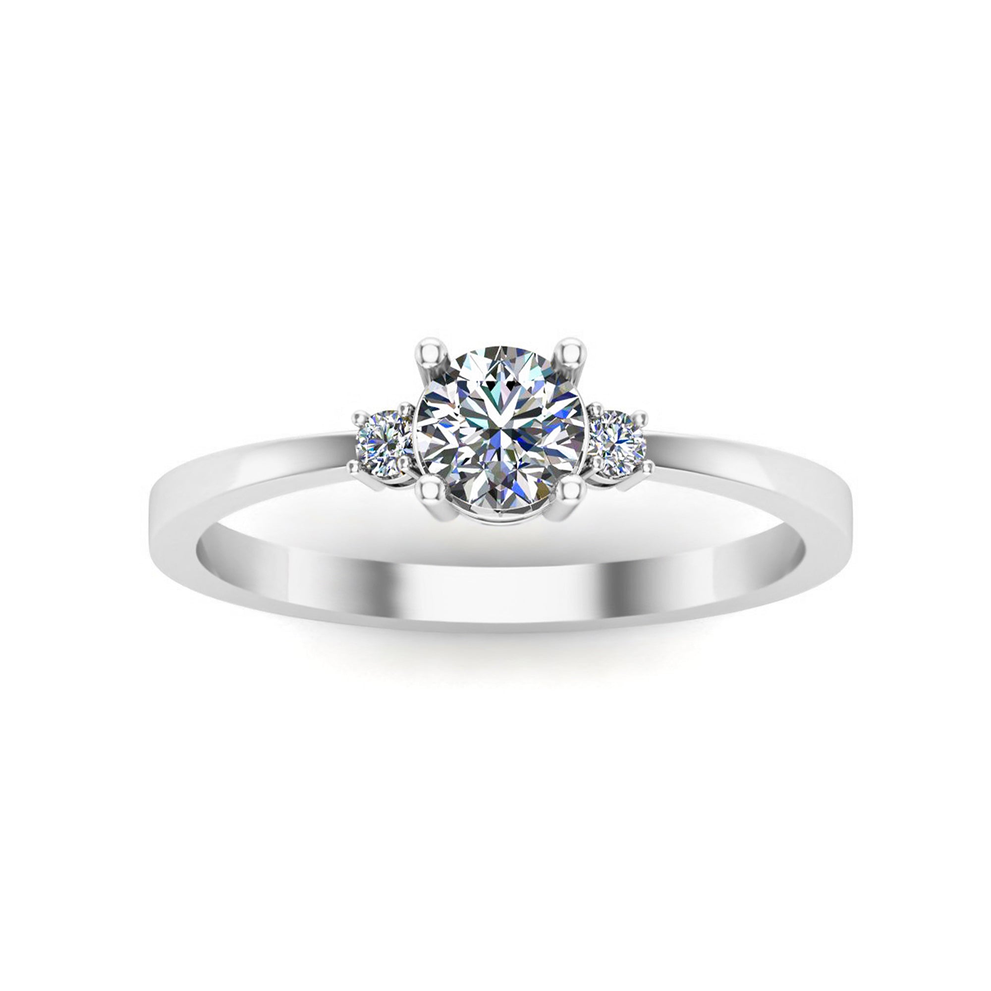 RKC 0.75 Ct Round Cut Moissanite Engagement Ring 925 Silver 14k Rose Gold Plated For Women's Wt 1.90 gm And Width 2.20 mm