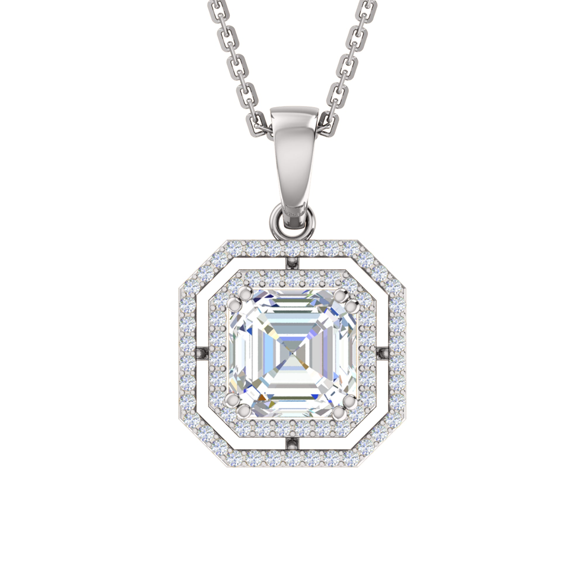 RKC 4,58 Ct Halo Moissanite medál lánccal 925 ezüst ékszer 14 K sárga aranyozott súly 5,50 g magasság 25,50 mm