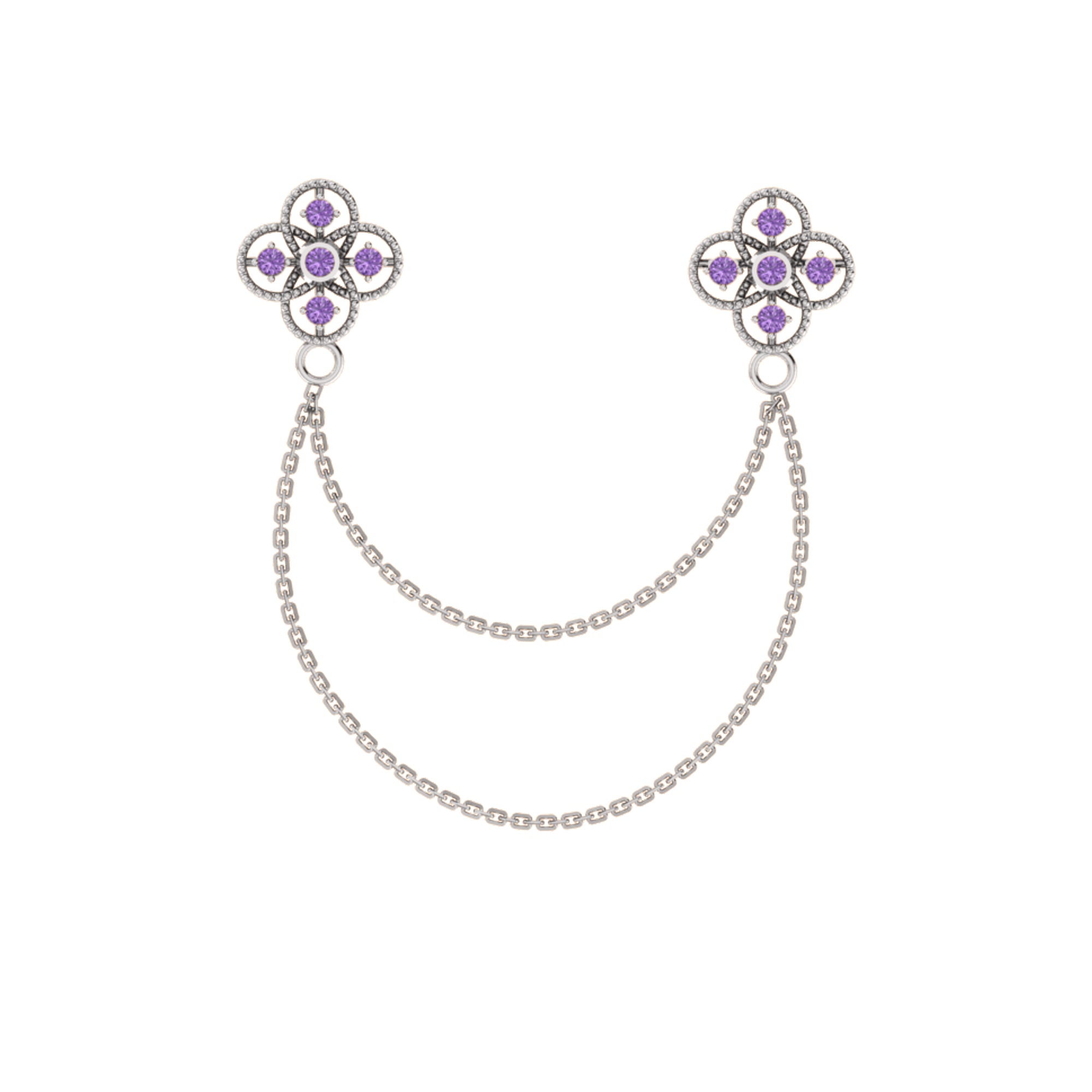 RKC Moissanite 925 Sterling Silve Brooch 14K Rose Gold Plated Product Wt 3.80 GM Height 17.40 MM